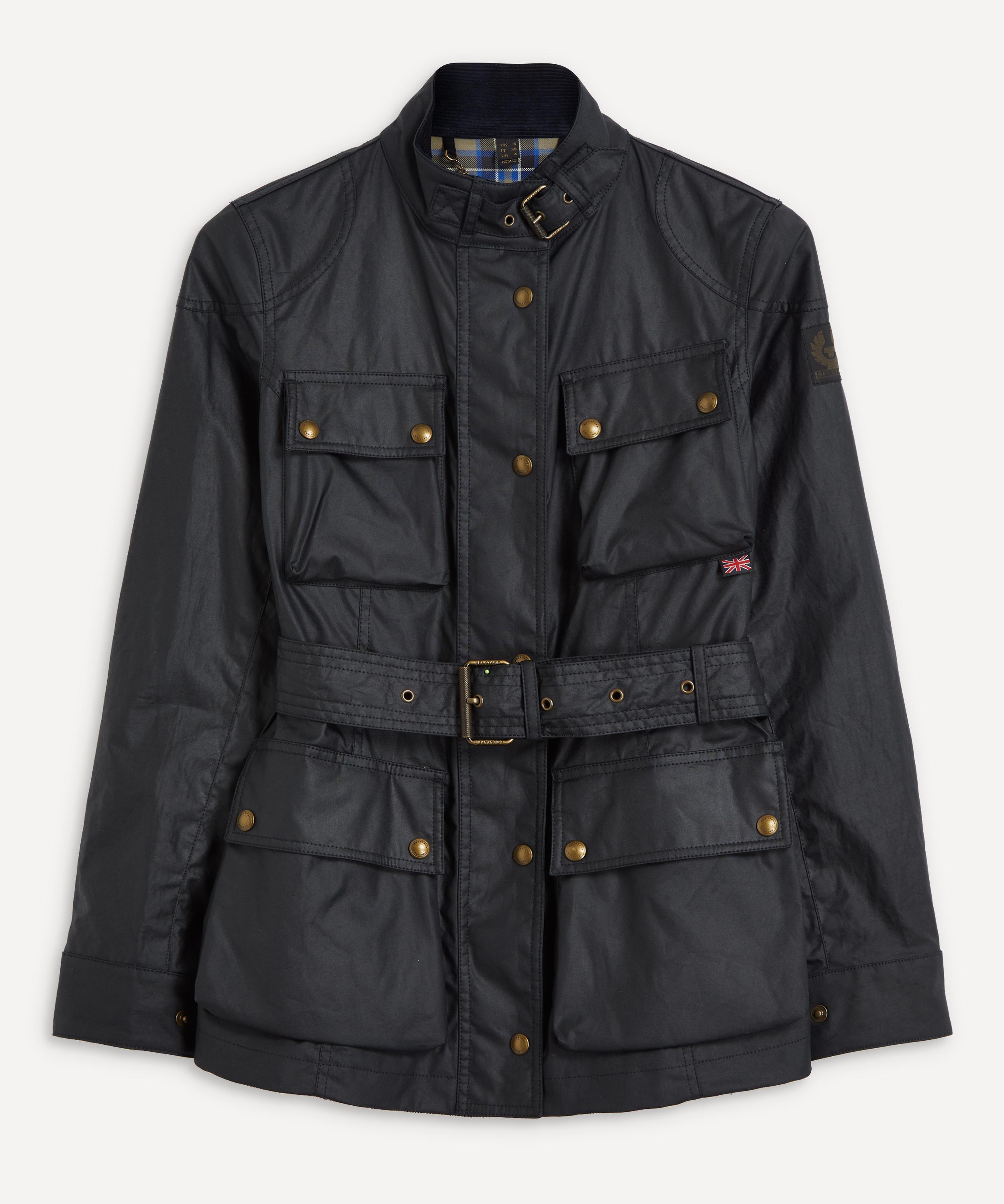 Belstaff Trialmaster Waxed Cotton Jacket In Navy