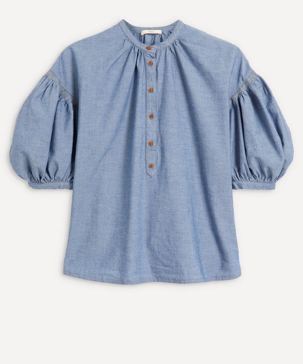 Sessun Artista Puff-sleeve Blouse - Size 10 In Forever Blue | ModeSens