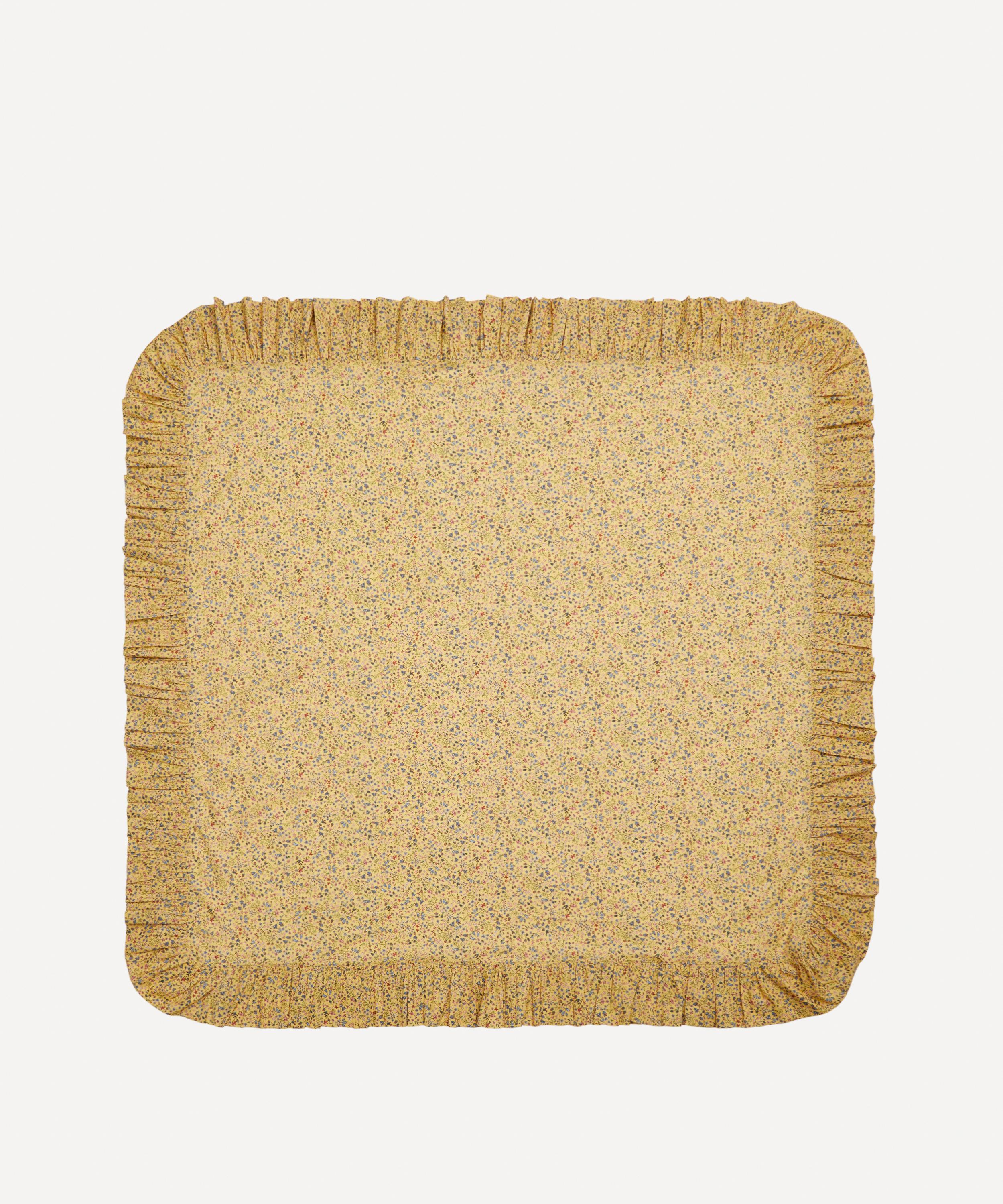 Coco & Wolf Donna Leigh Organic Small Frill Edge Tablecloth In Yellow