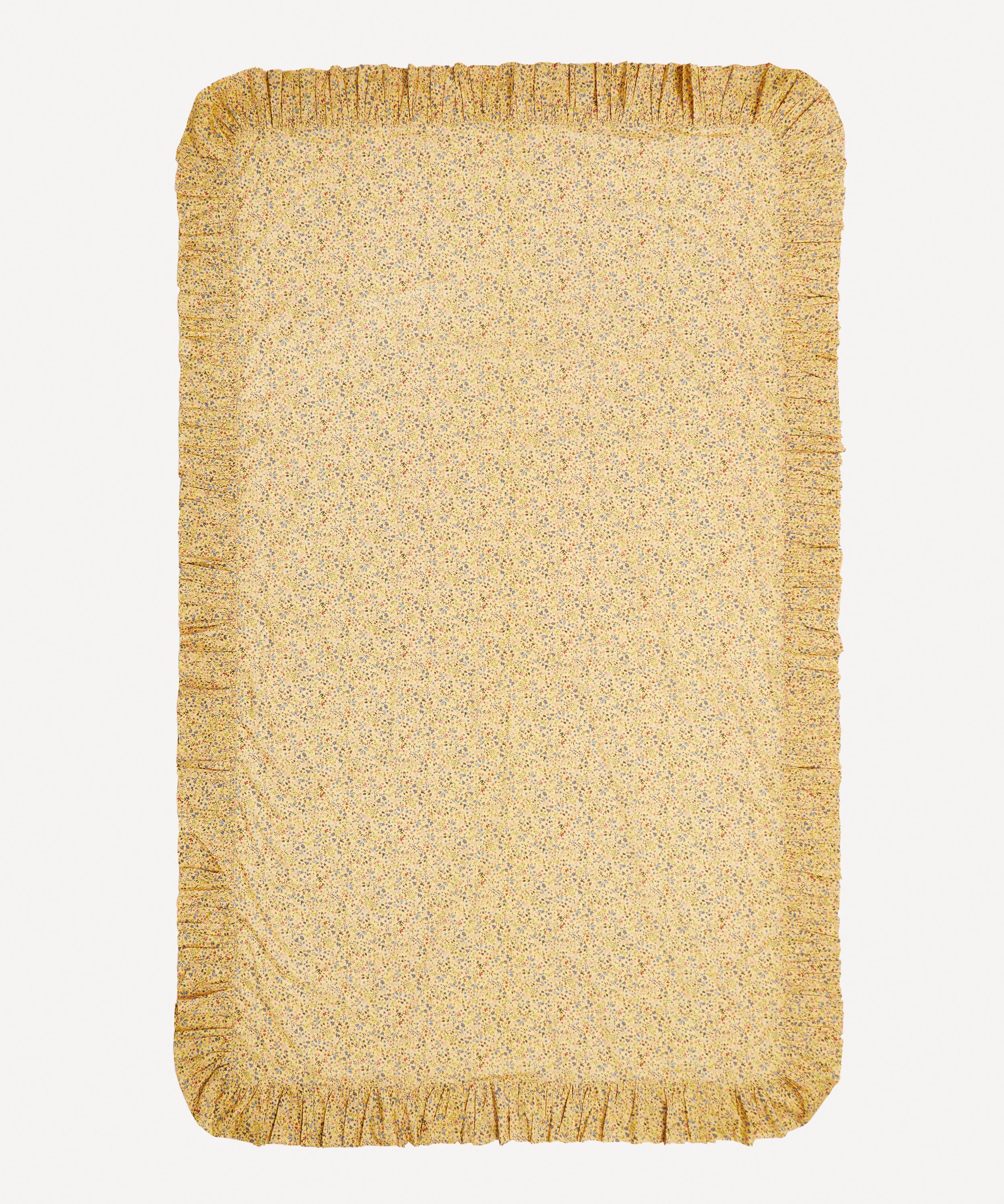 Coco & Wolf Donna Leigh Organic Large Frill Edge Tablecloth In Yellow