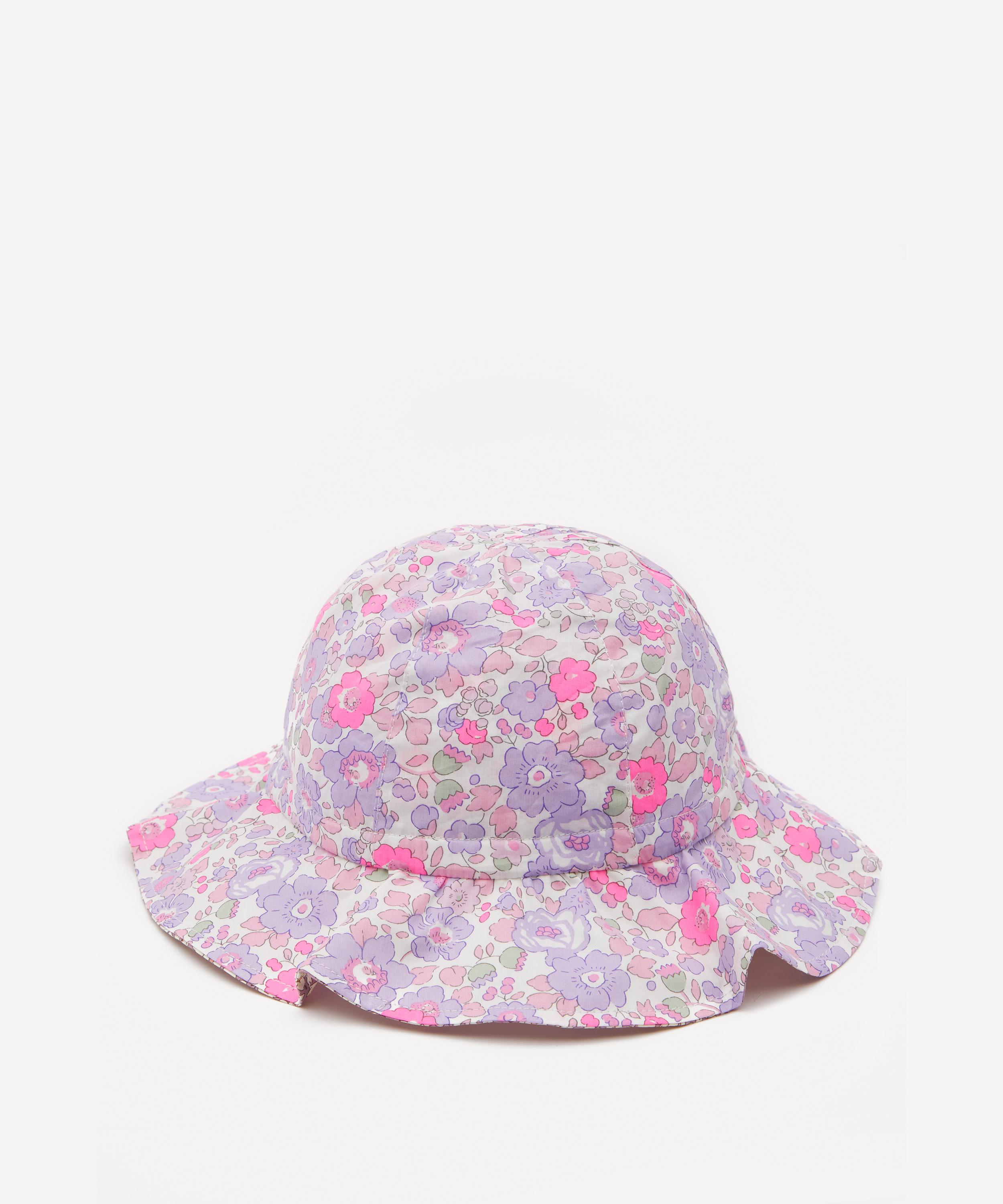 Liberty Neon Betsy & Feather Fields Tana Lawn Cotton Sun Hat 6-18 Months
