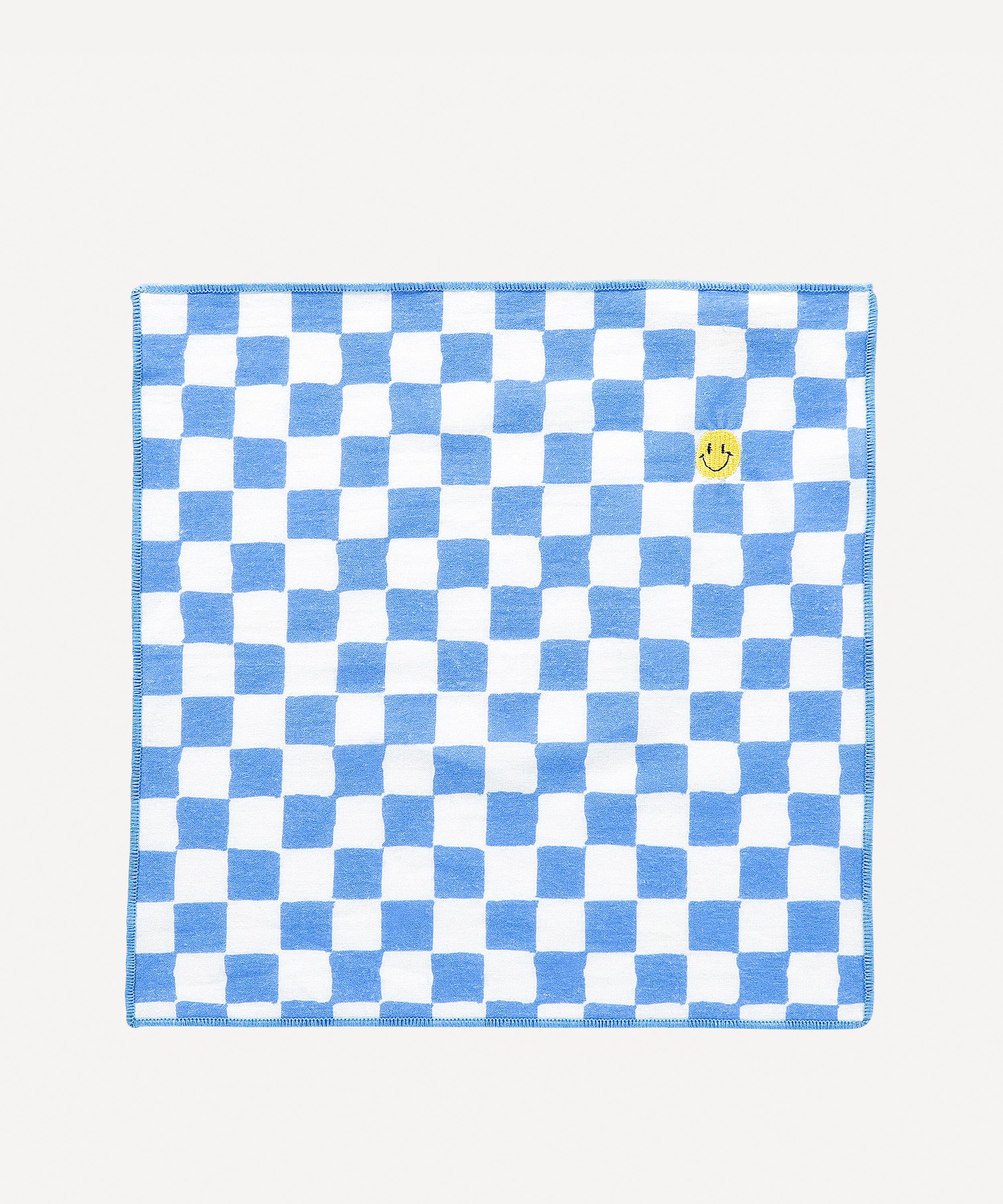 ANNA + NINA BLUE CHECK SMILEY COTTON NAPKIN