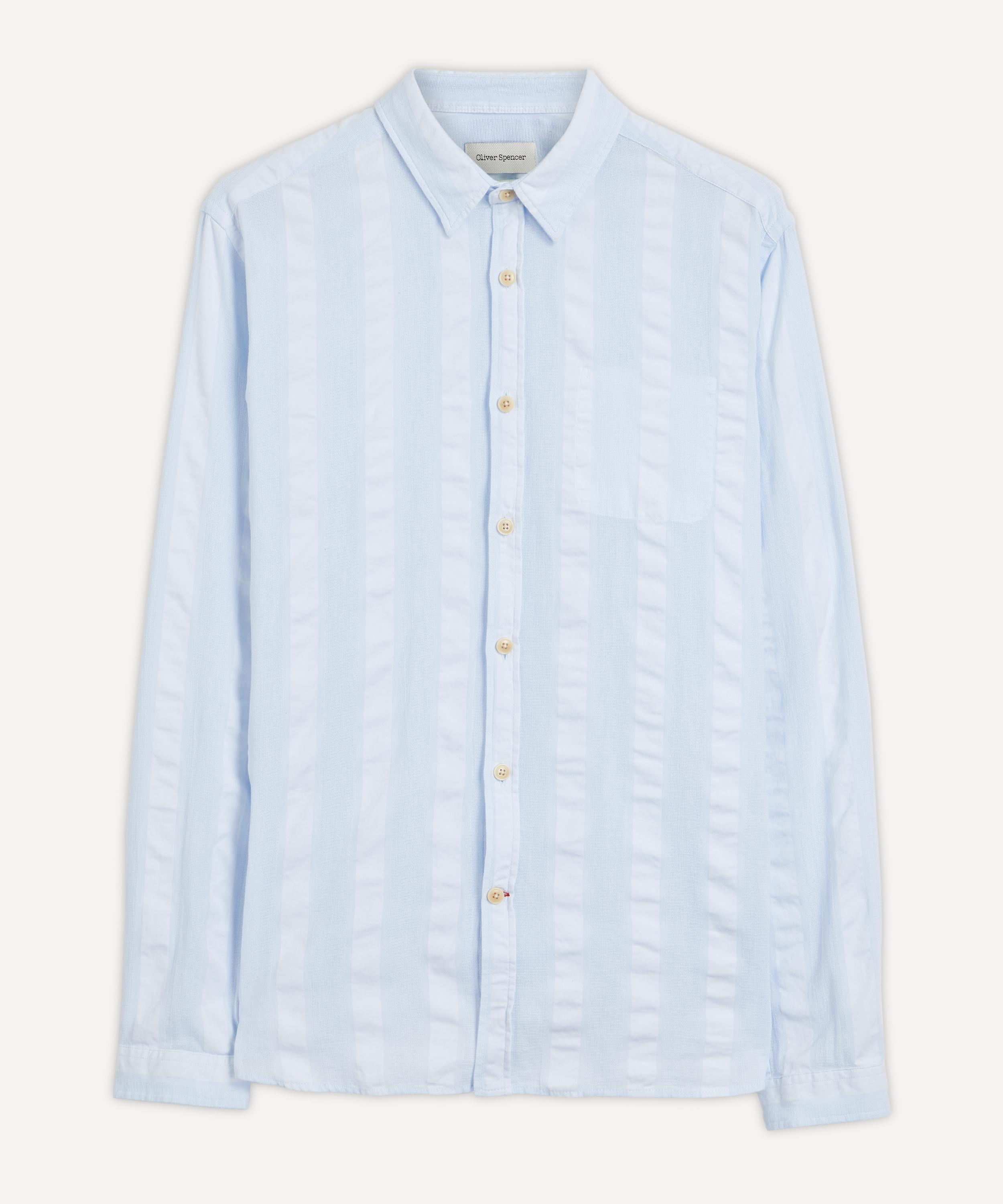Oliver Spencer New York Special Yardley Blue Striped Shirt In Sky Blue