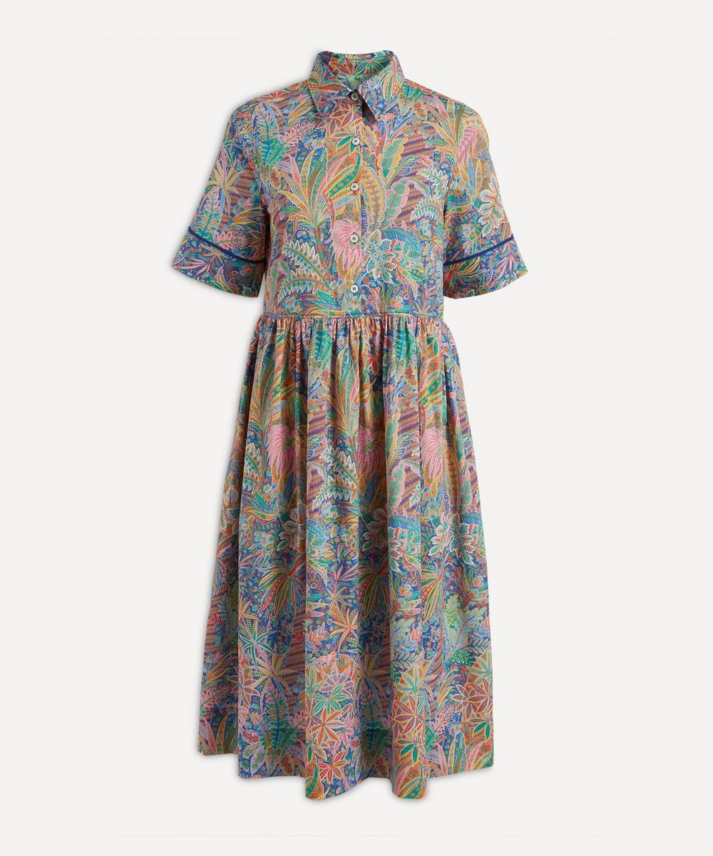 Liberty Adelphi Voyage Tana Lawn' Cotton Short-sleeve Shirt Dress In Multicoloured