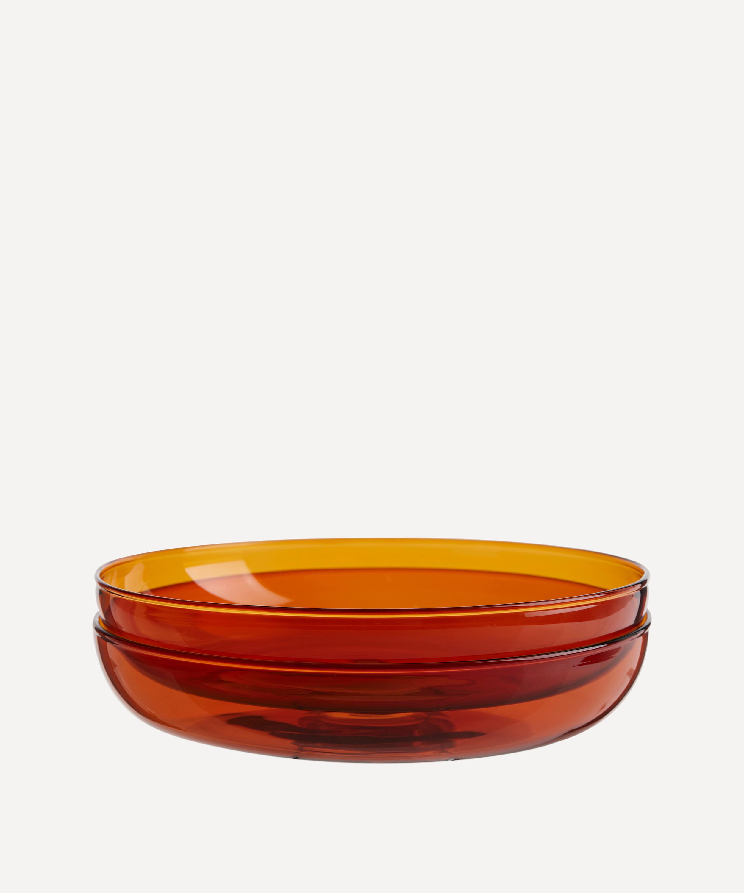 Maison Balzac Amber Glass Plate Set Of Two