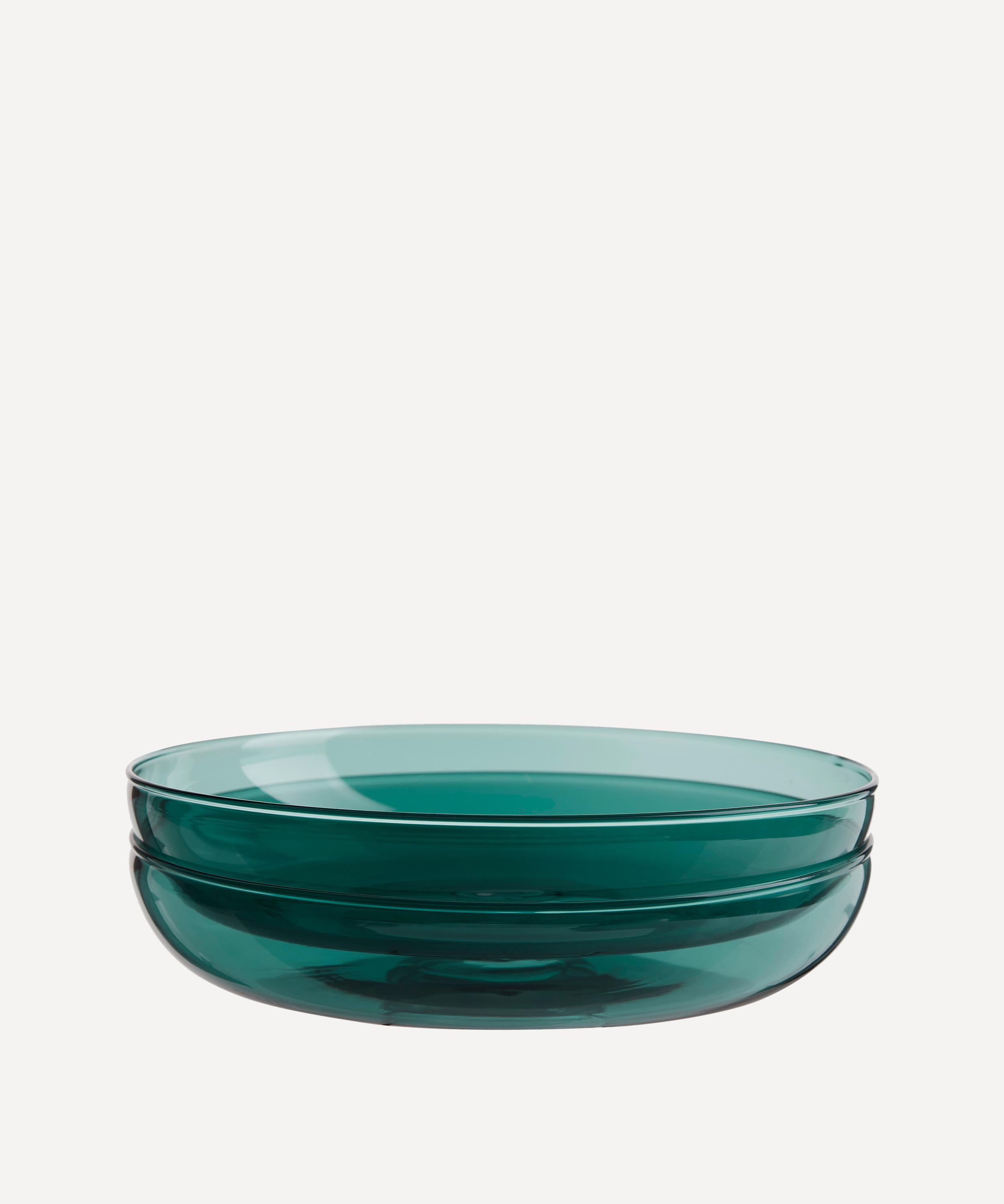 Maison Balzac Teal Glass Plate Set Of Two