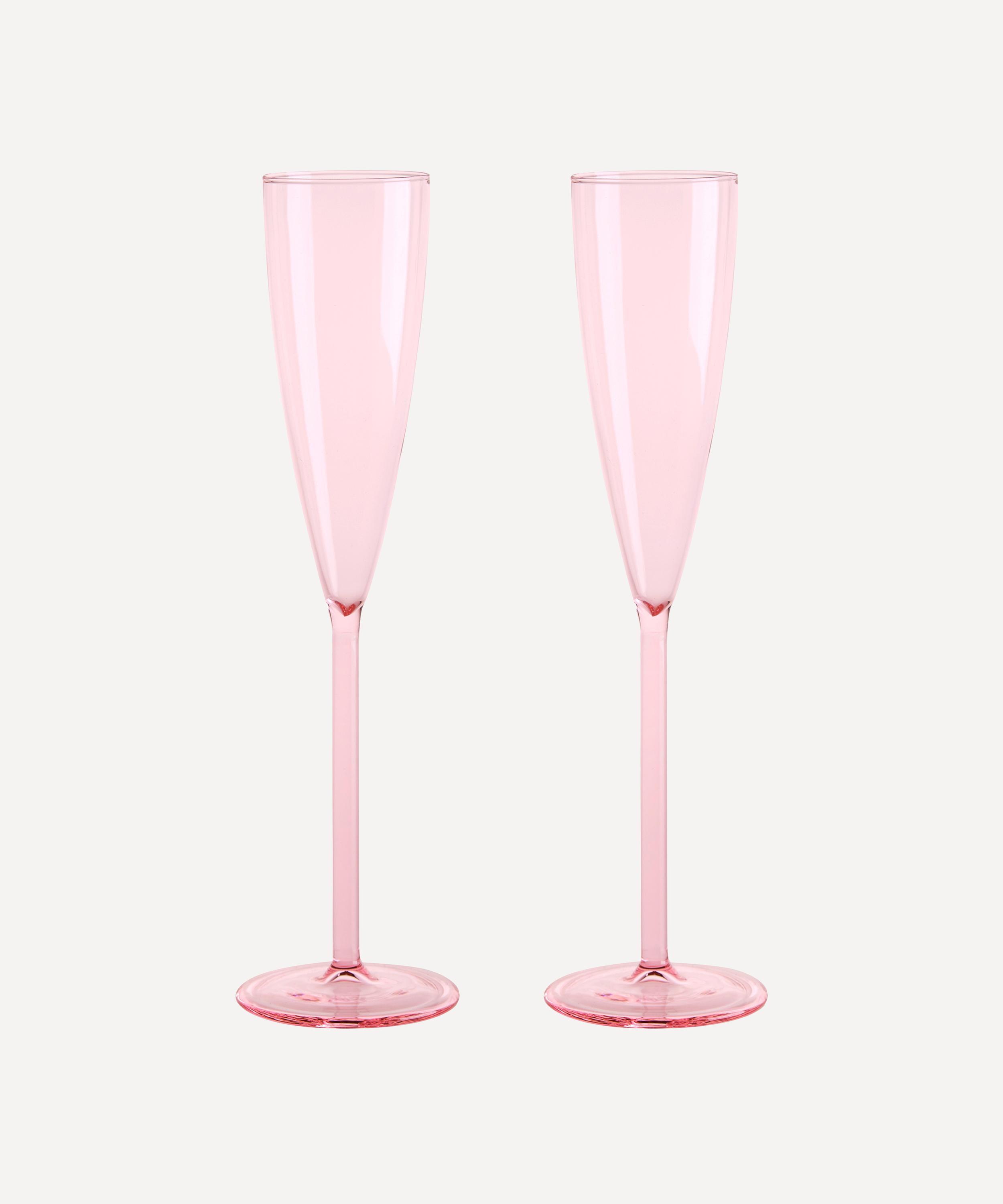 Maison Balzac Pink Champagne Flutes Set Of Two