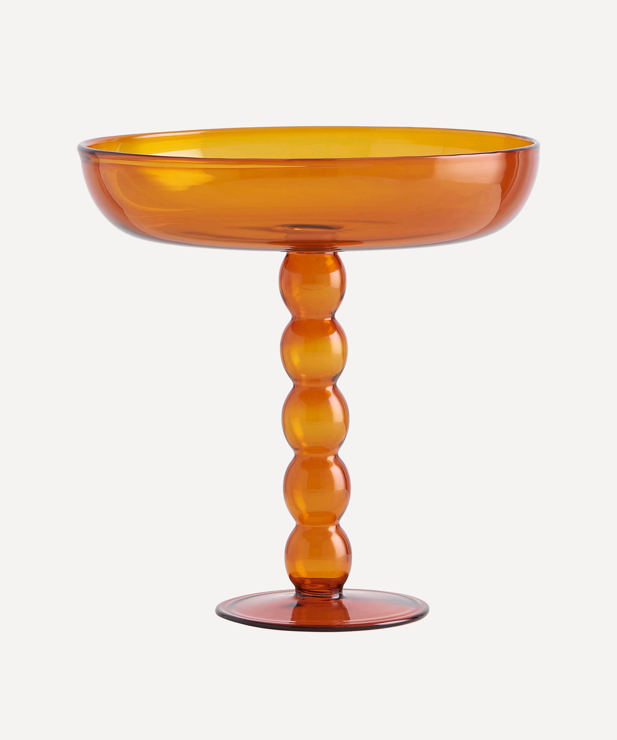 Maison Balzac Amber Volute Glass Serving Platter