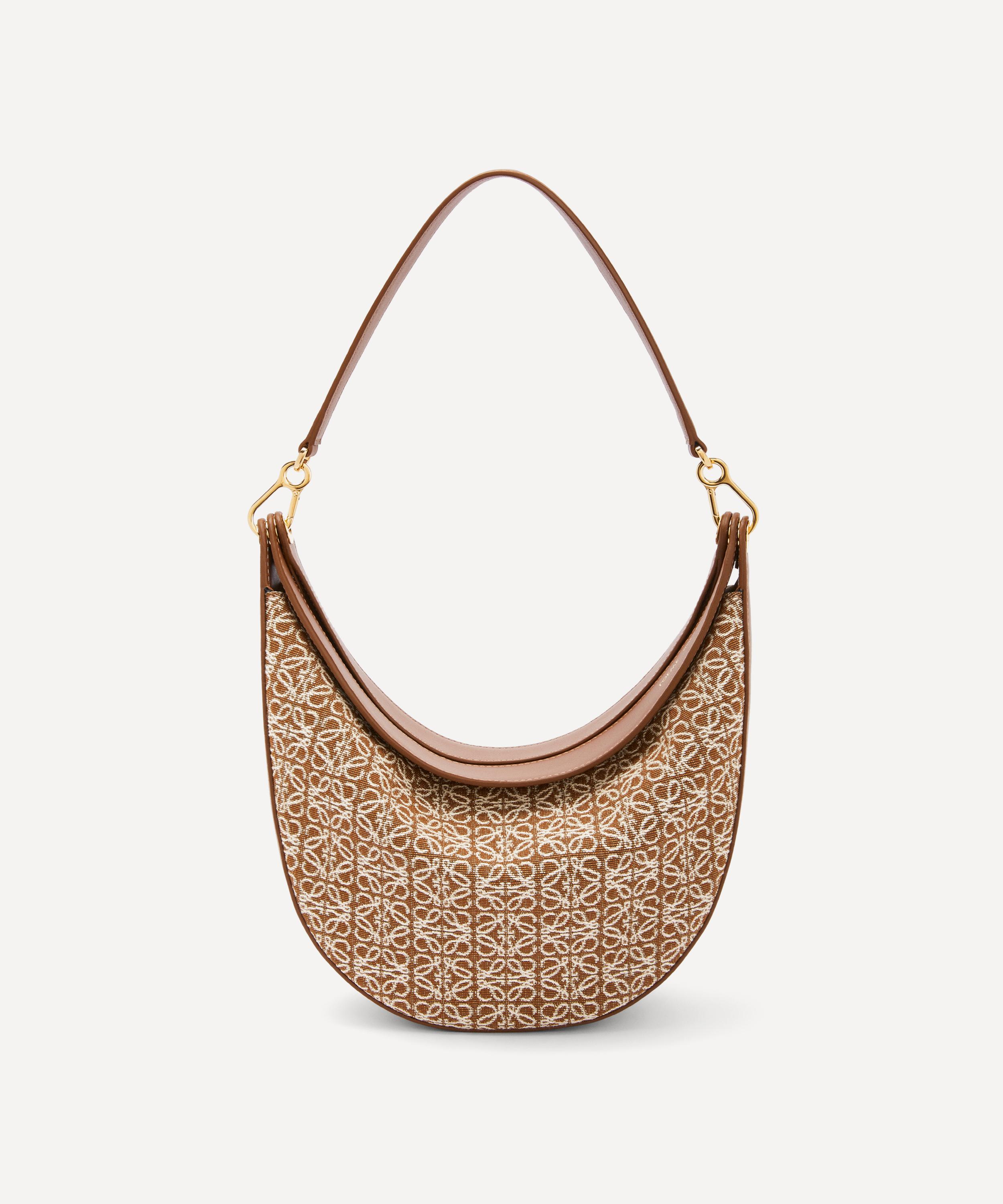 LOEWE LOEWE WOMEN'S LUNA ANAGRAM JACQUARD AND LEATHER SHOULDER BAG 