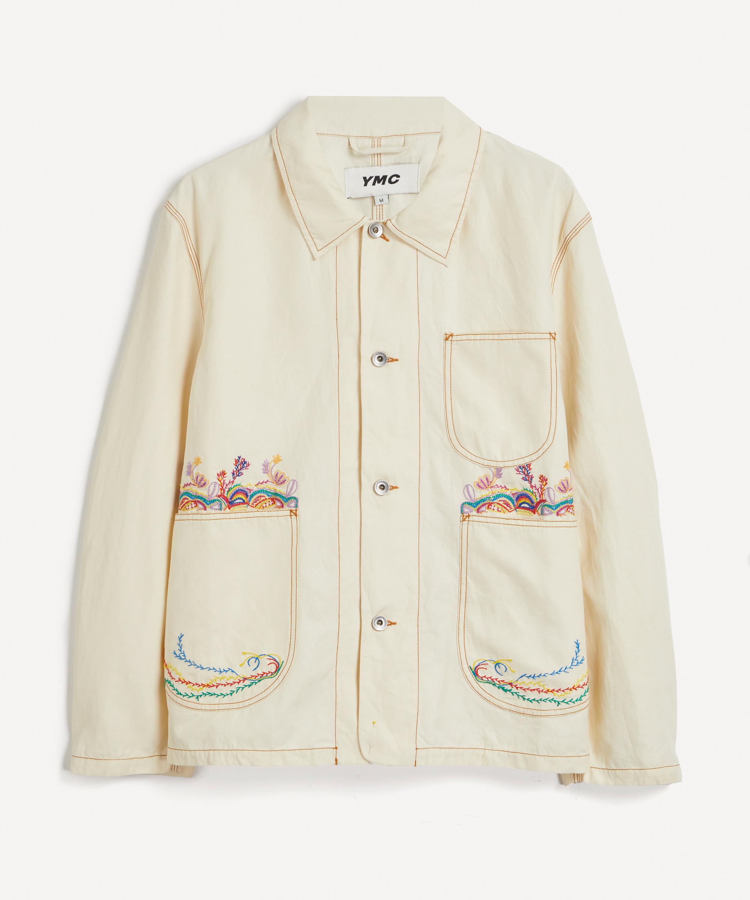 Ymc You Must Create Labour Embroidered Cotton-blend Jacket In Ecru