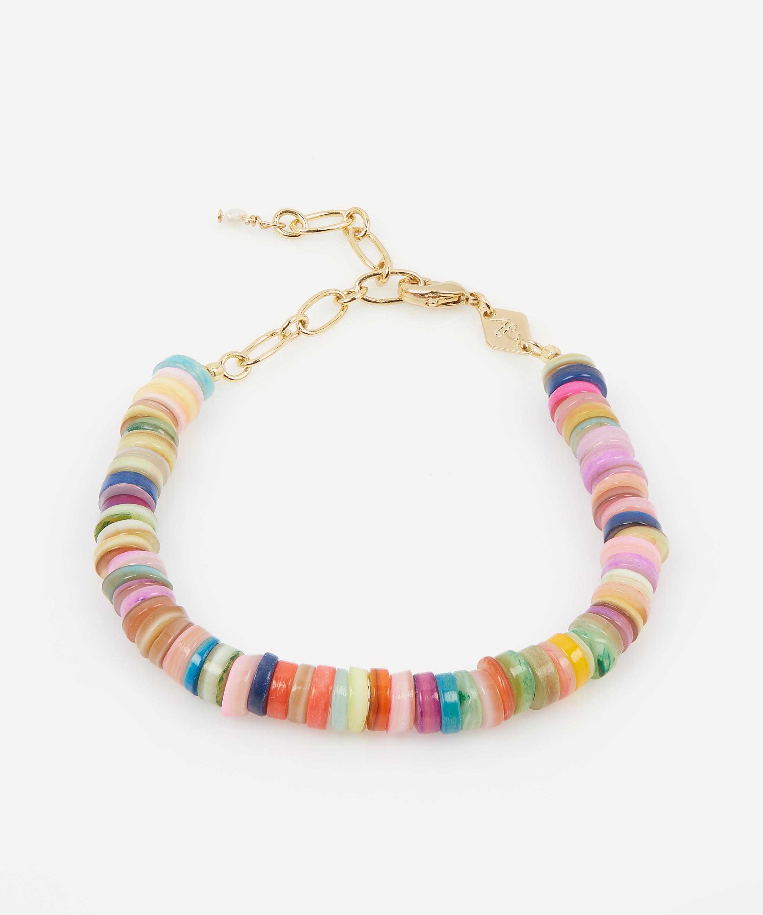 ANNI LU Gold-Plated Holiday Dyed Shell Bracelet Multi Luxury