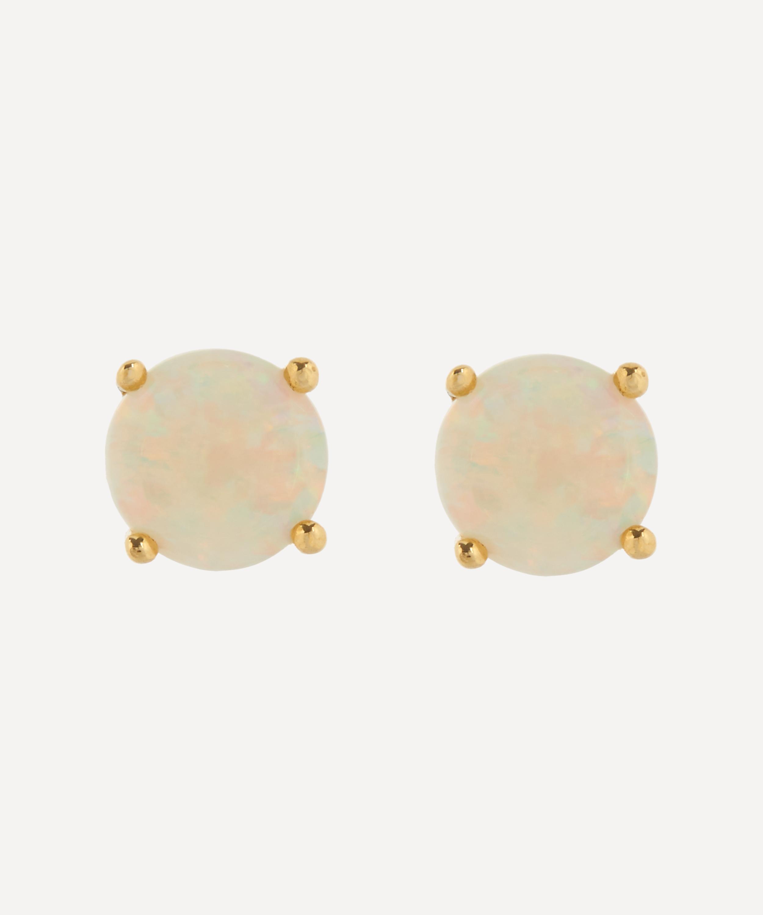 Kojis 18ct Gold Opal Stud Earrings In Gold