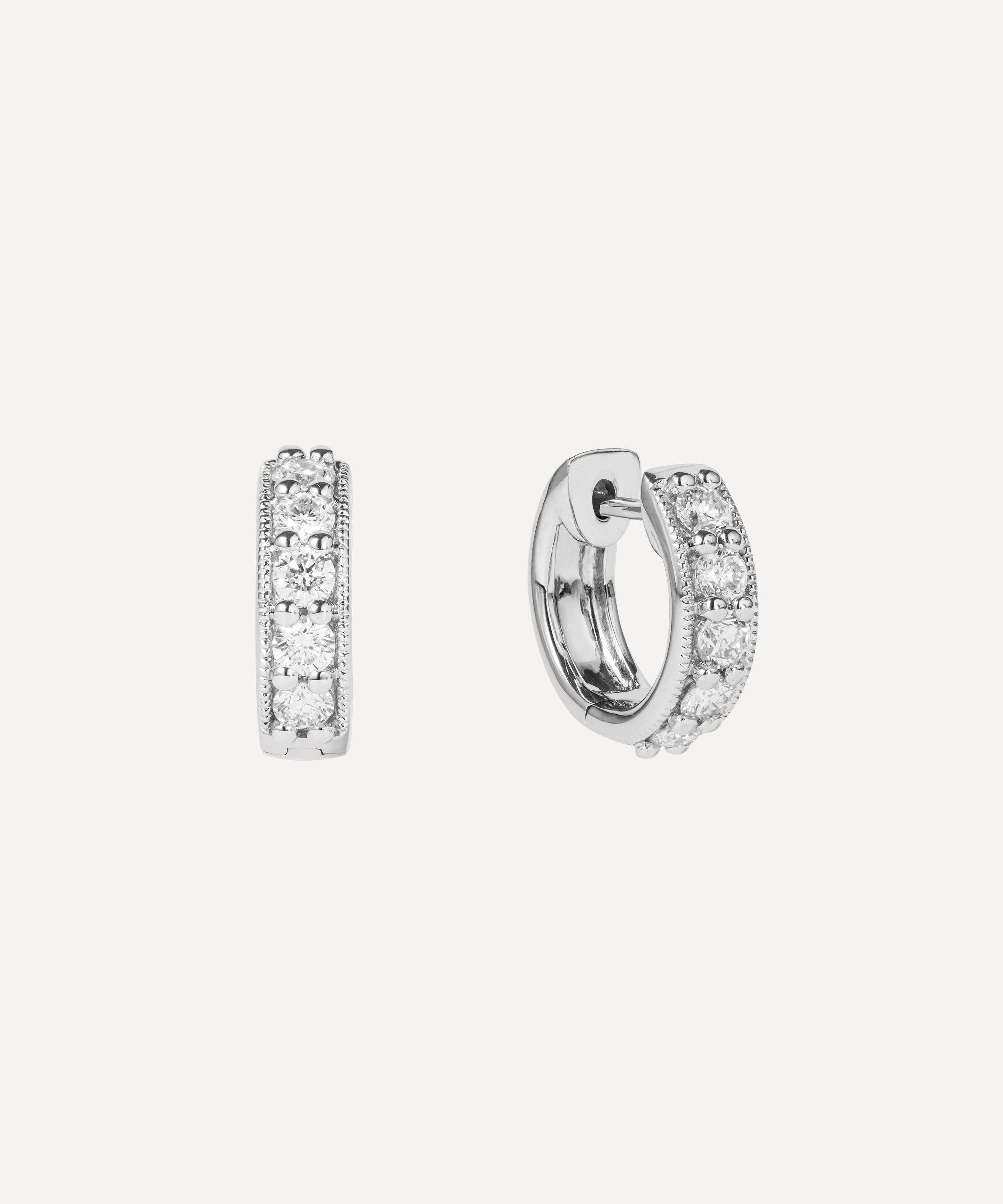 Annoushka 18ct White Gold Dusty Diamonds Huggie Hoop Earrings