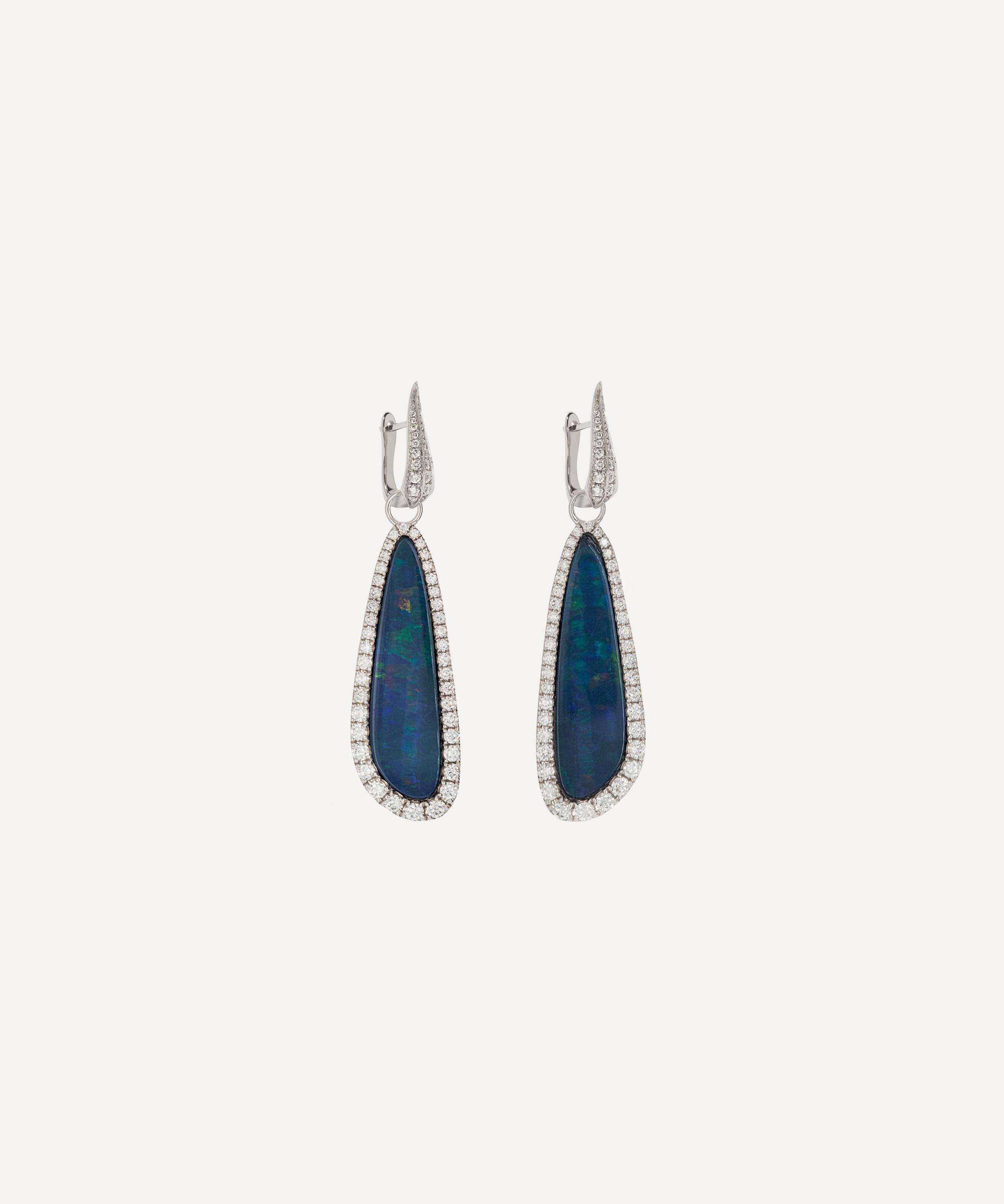 Annoushka 18ct White Gold One-of-a-kind Opal Doublet Earring Drops