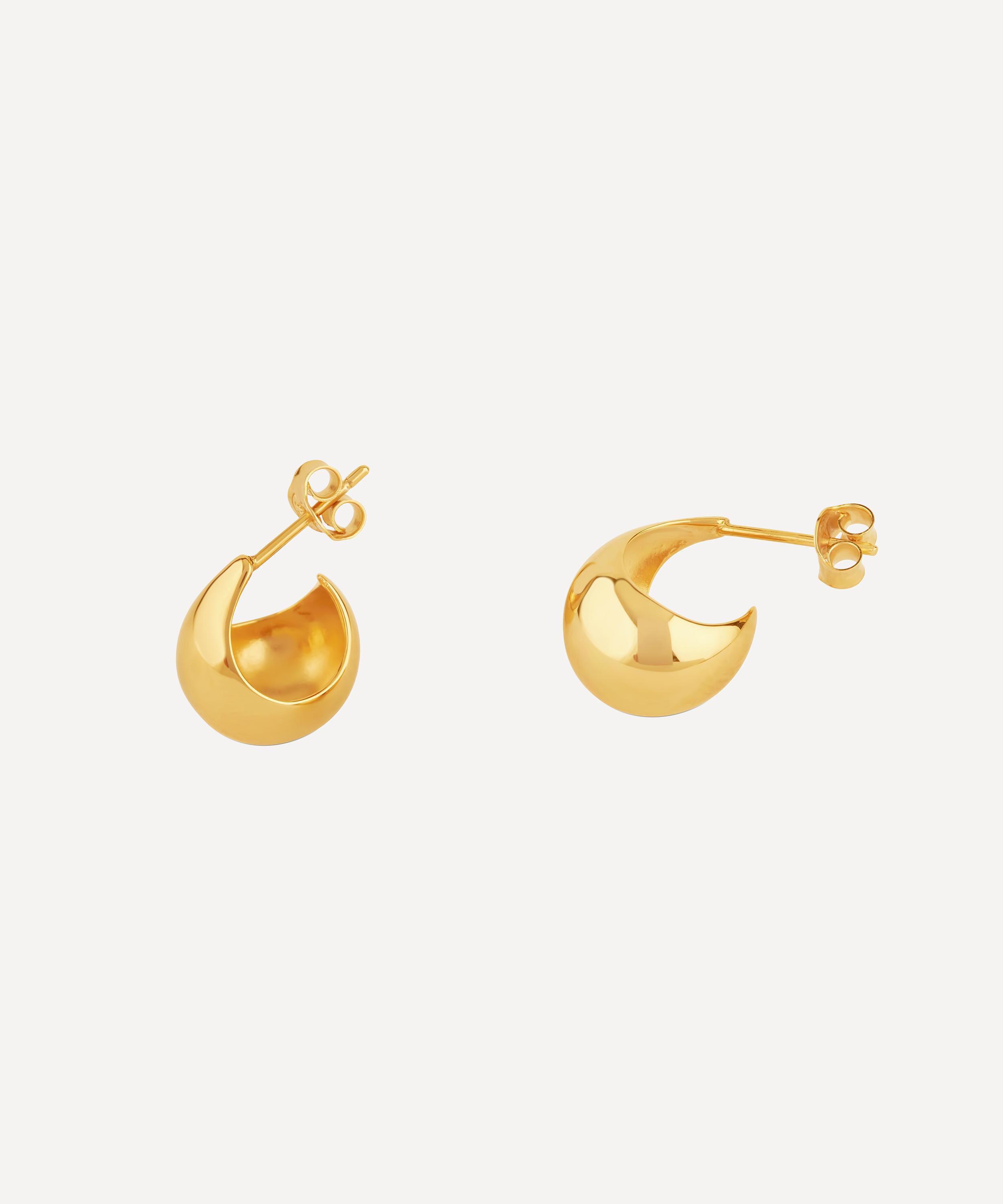 Dinny Hall Gold Plated Vermeil Silver Small Scoop Hoop Earrings Luxury Gift