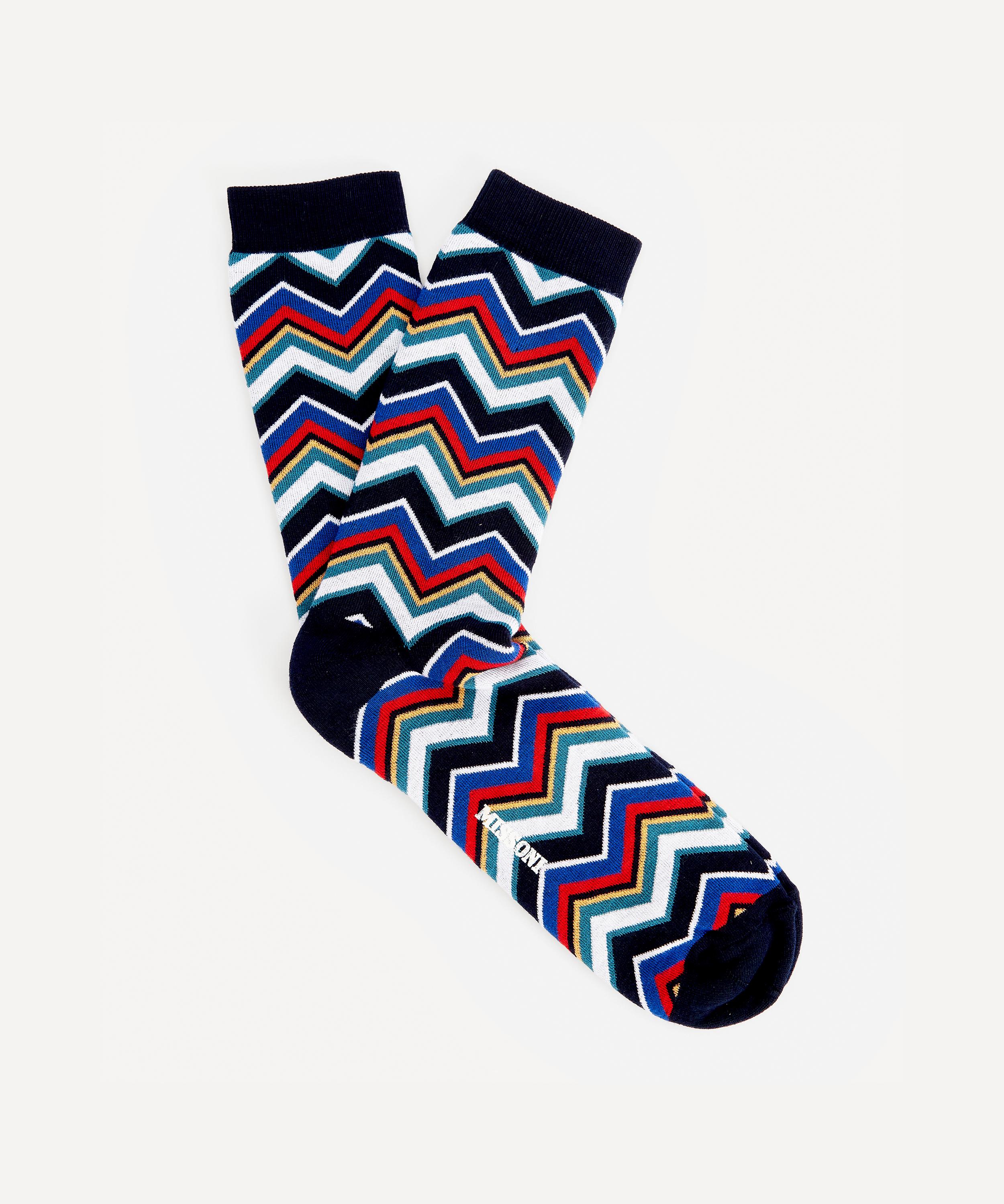 Missoni Bold Zig Zag Socks In Red