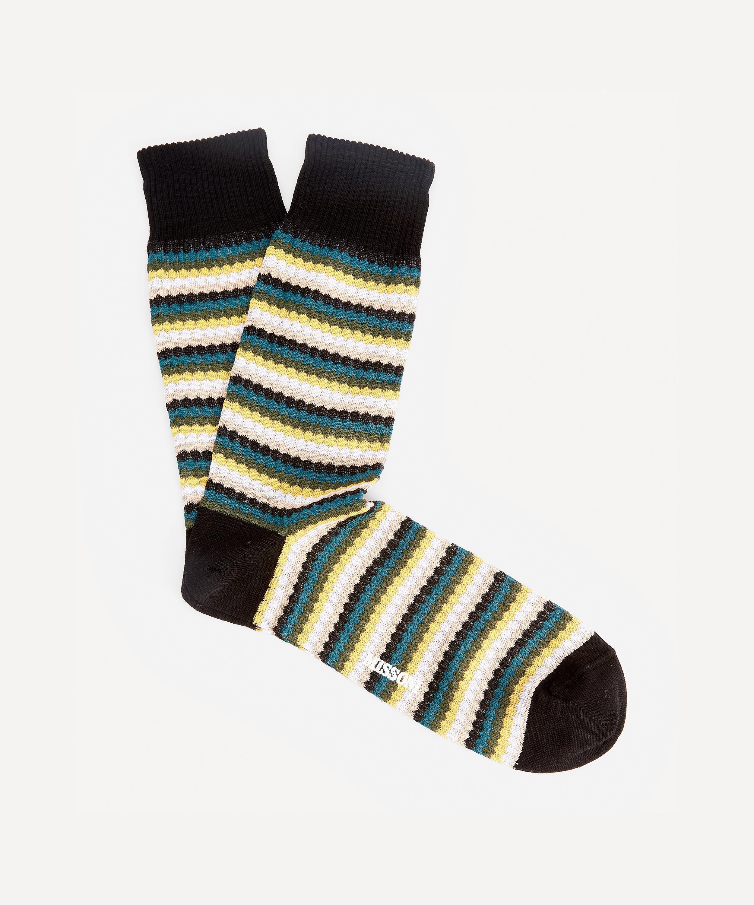 Missoni Dot Stripe Socks In Green