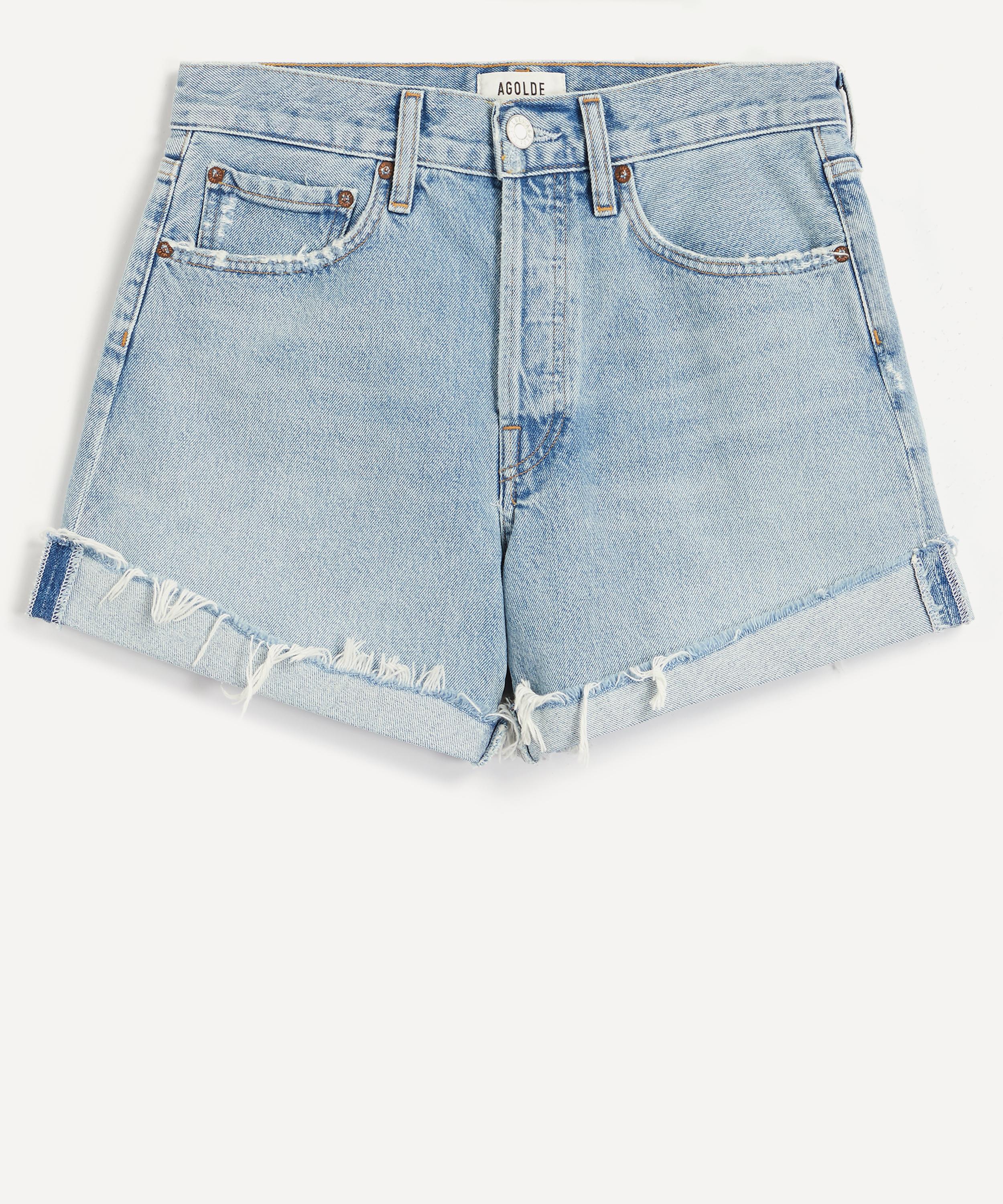 Agolde Parker Long Shorts With Cuff In Covet