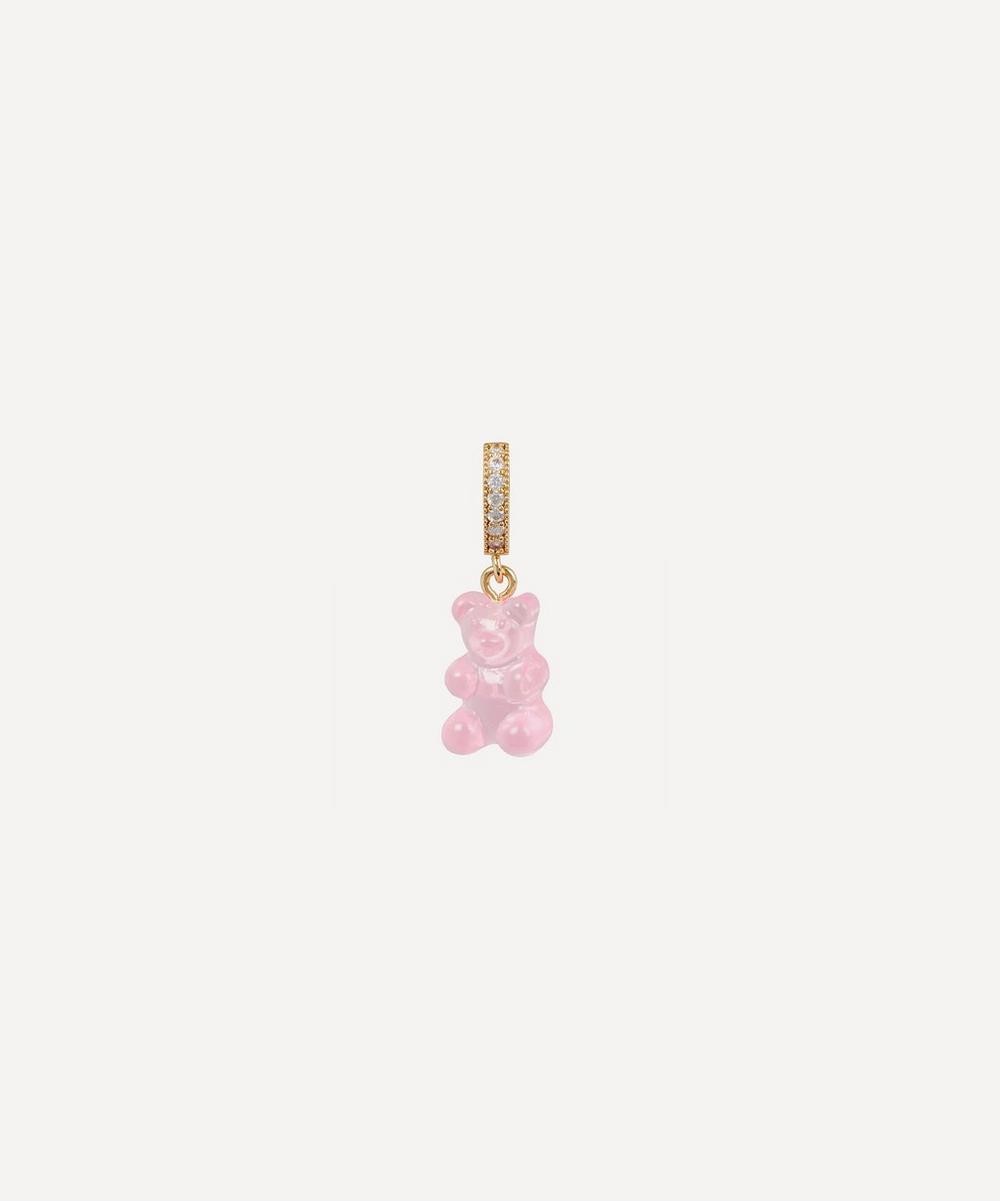 Crystal Haze Nostalgia Bear Gold-plated, Resin And Cubic Zirconia Pendant In Bubblegum
