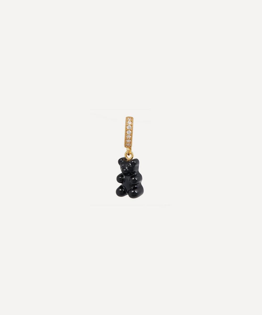 CRYSTAL HAZE 18CT GOLD-PLATED NOSTALGIA BEAR RESIN AND CRYSTAL PAVE CHARM