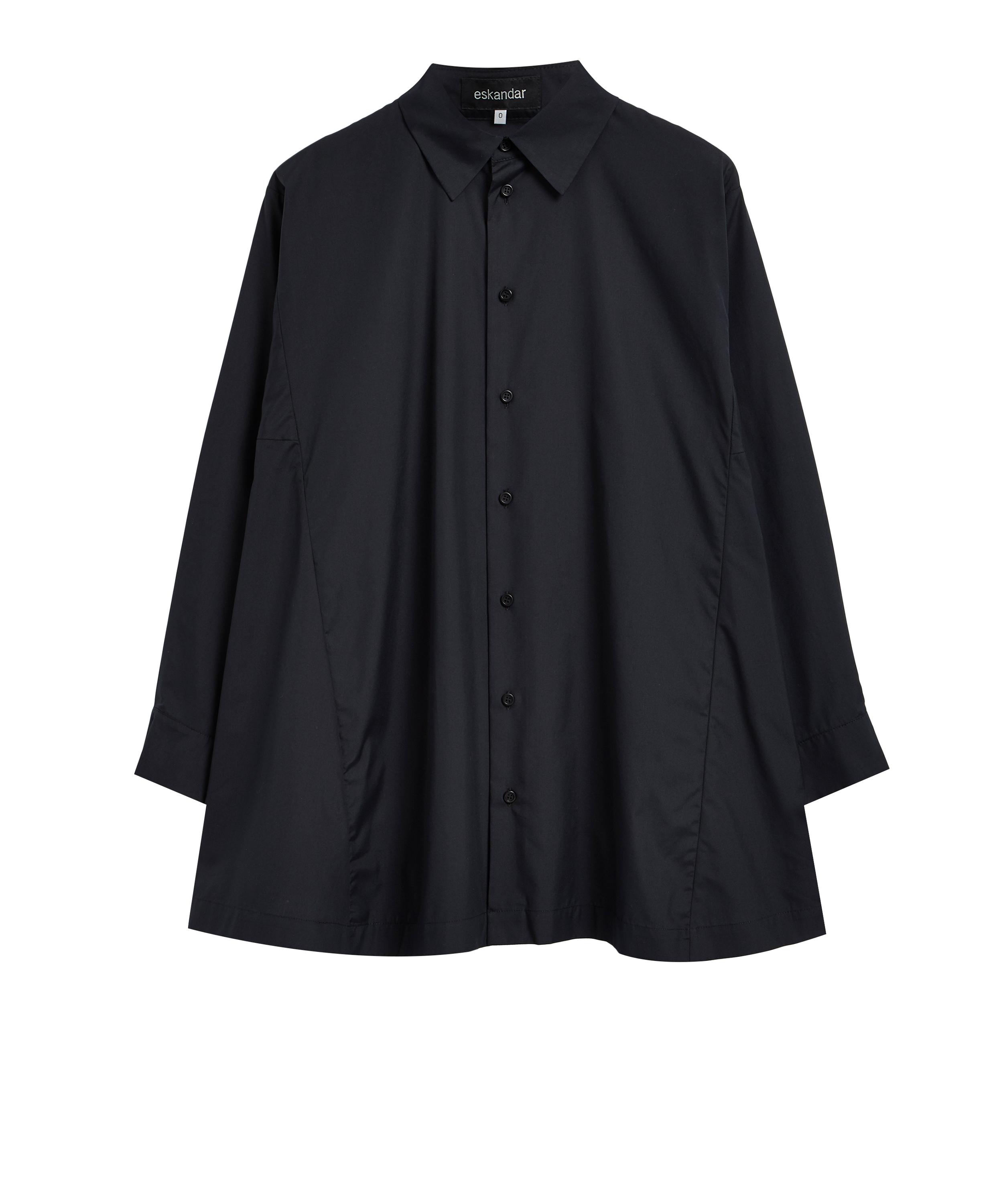 Eskandar Side Panelled Collared Shirt In Black