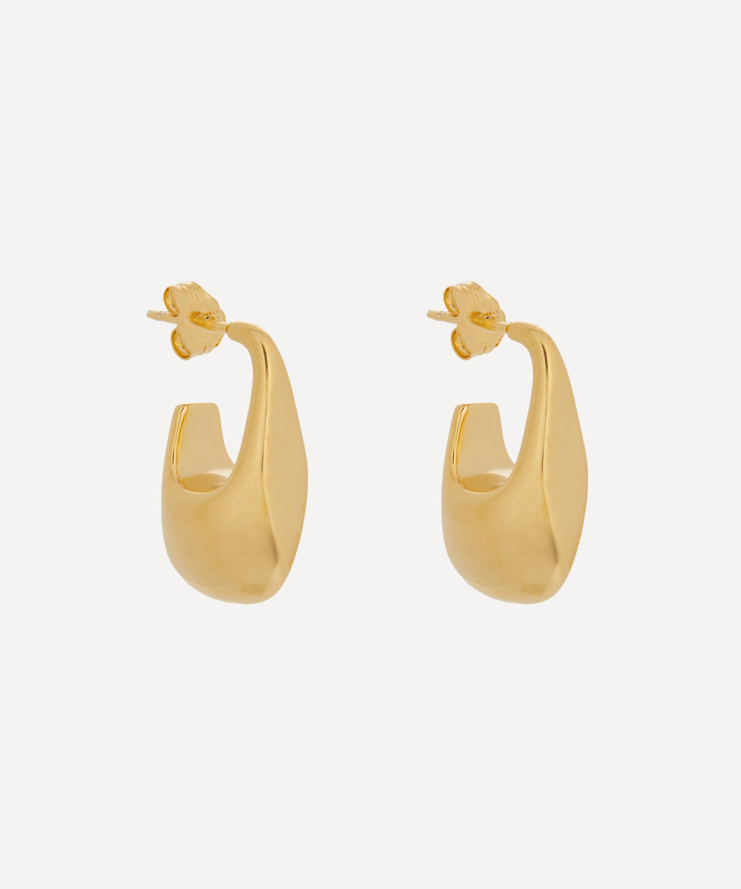 By Pariah 14ct Gold Plated Vermeil Silver Bell Hoop Earrings