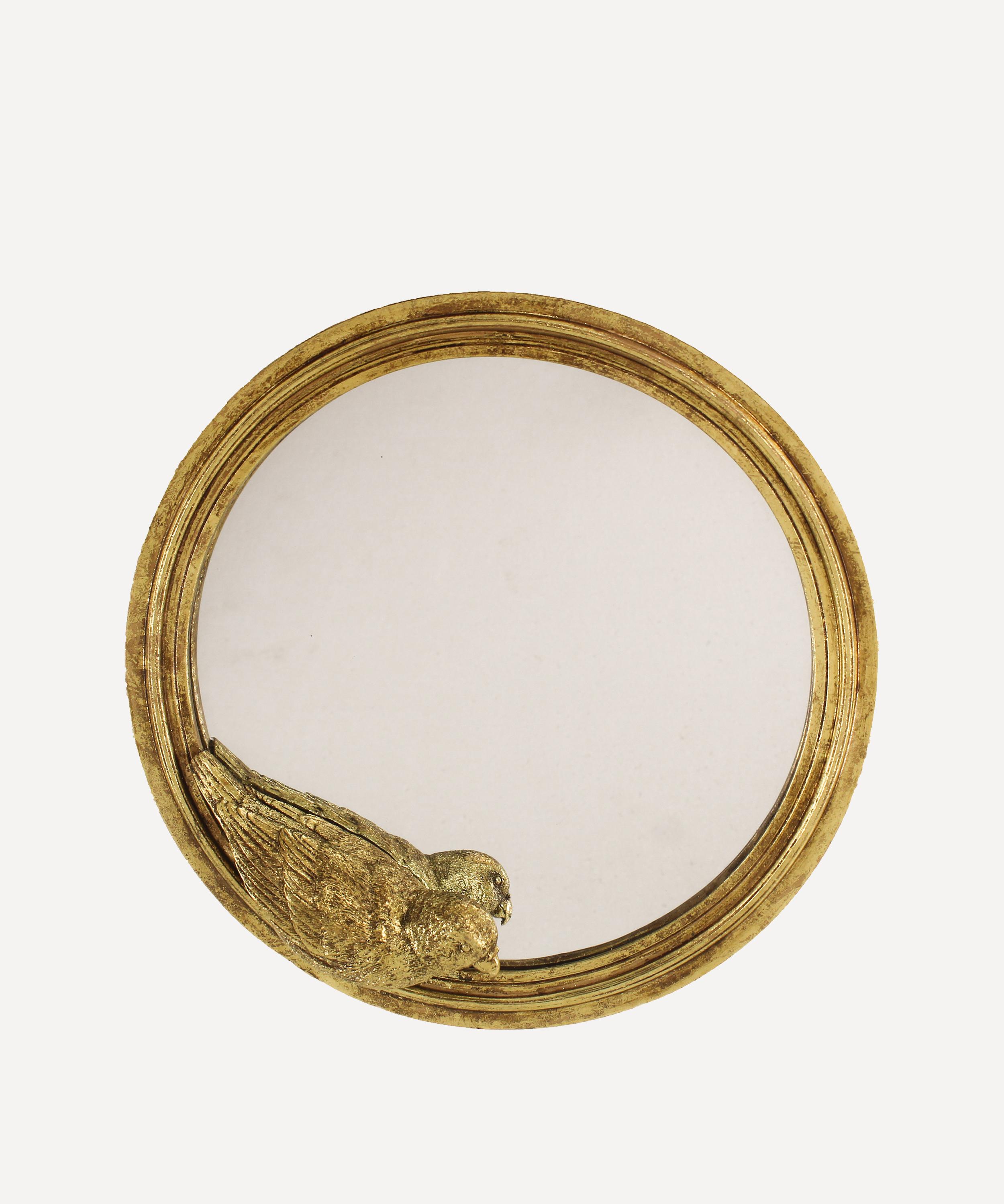Rockett St George Gold Parrot Round Wall Mirror
