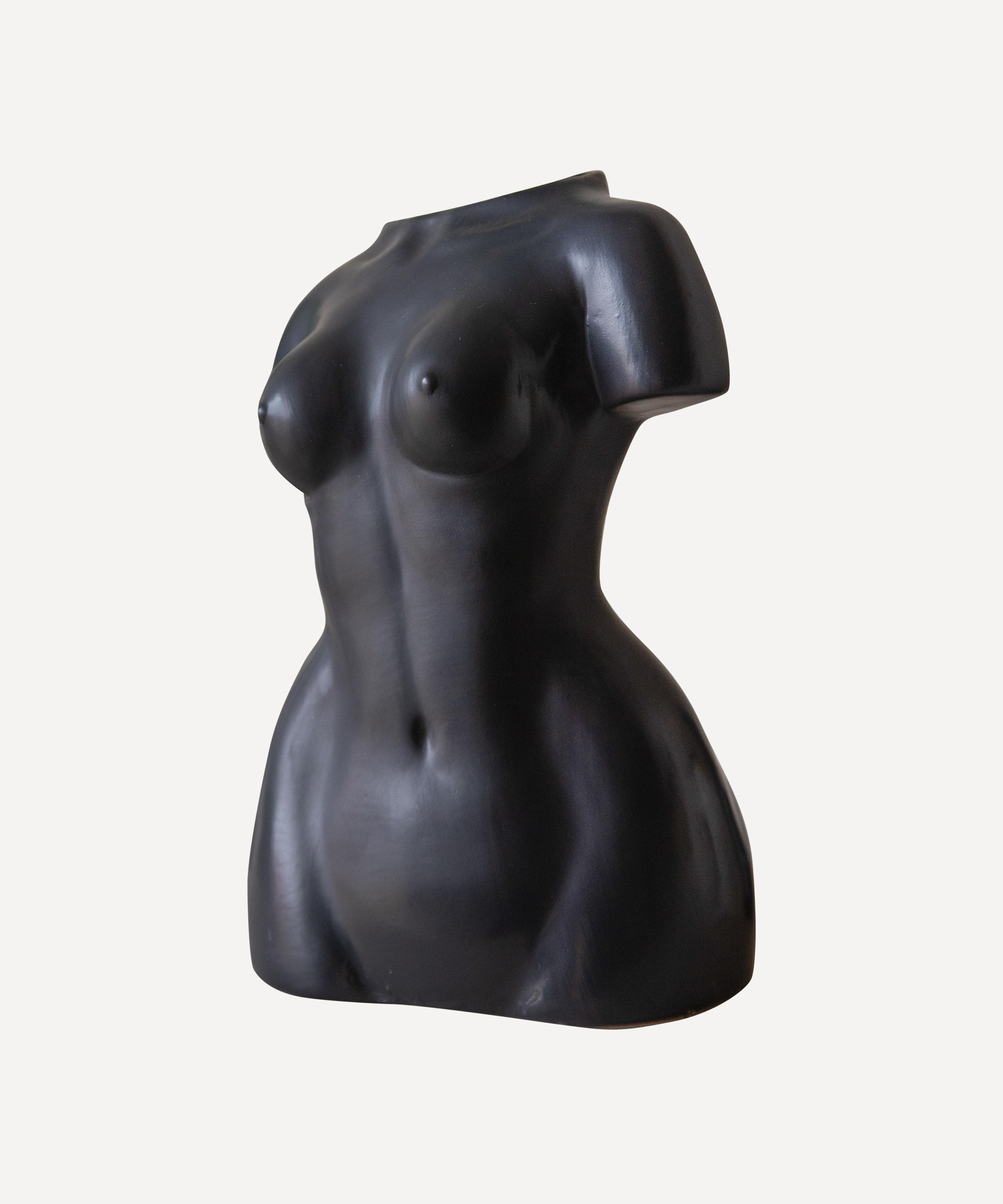 Rockett St George Matte Black Ceramic Female Body Vase