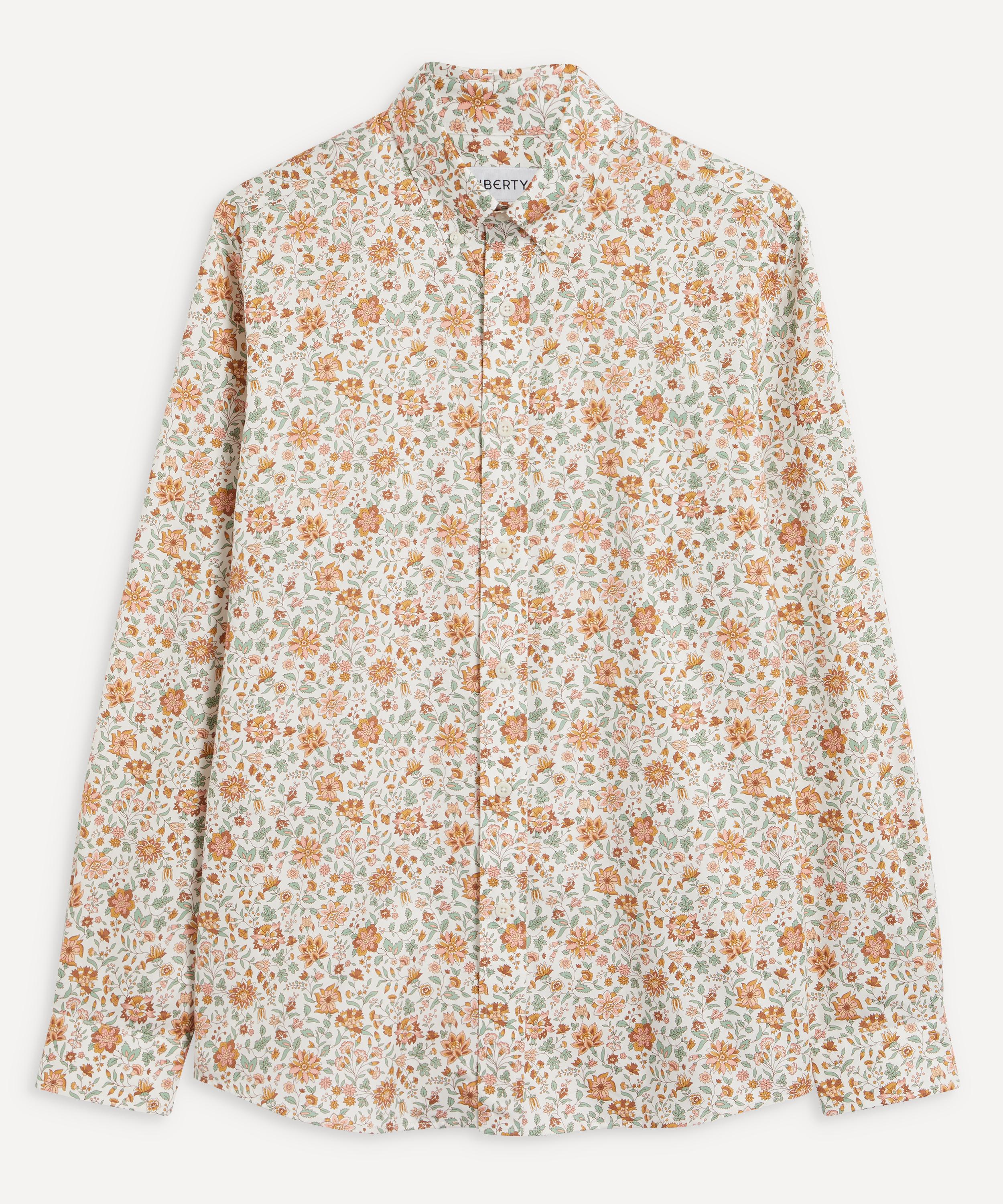 Liberty Mens Button-down Regular Fit Shirt In Grace Emily Bell In White