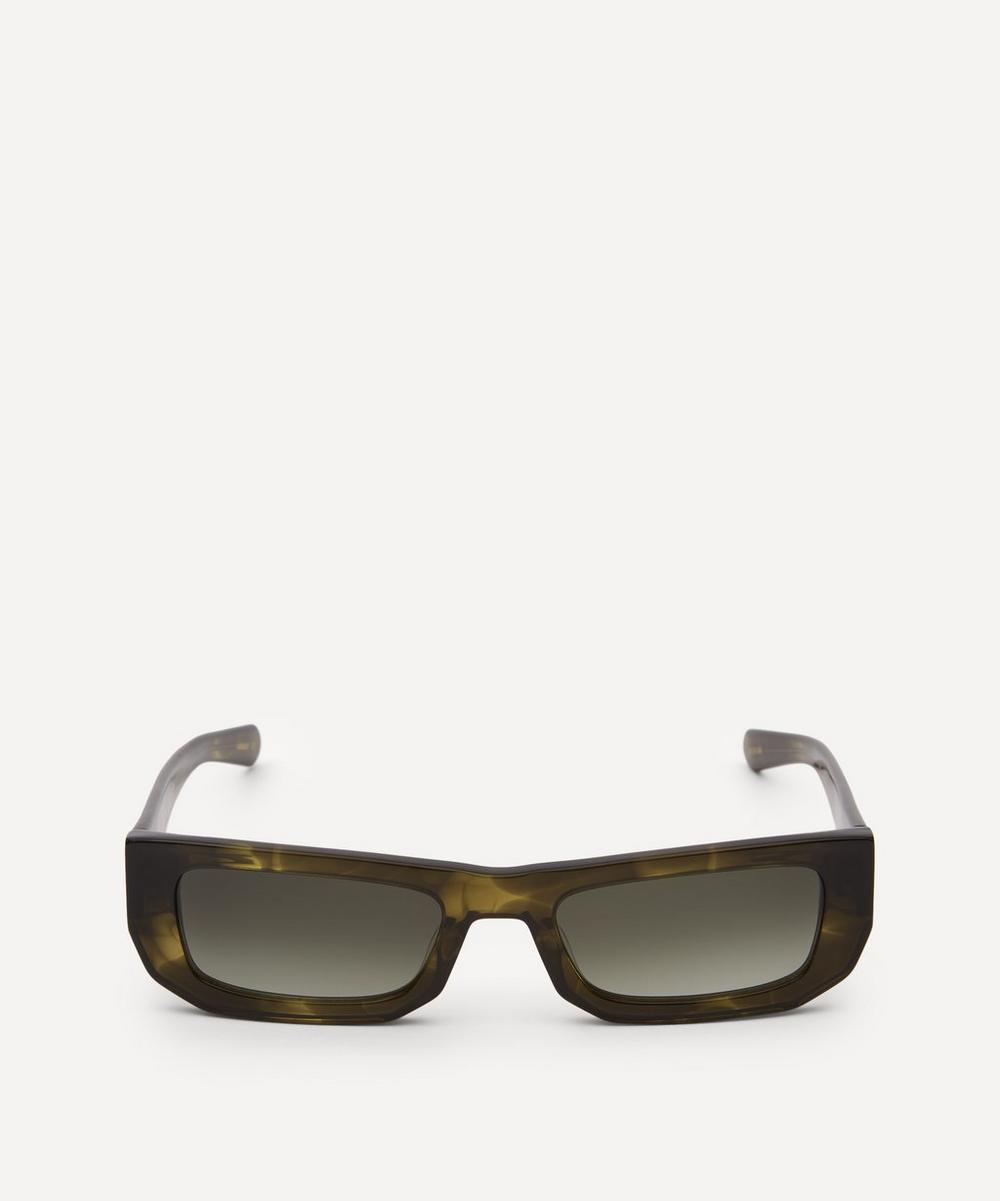 Flatlist Brick Top Olive Horn Sunglasses