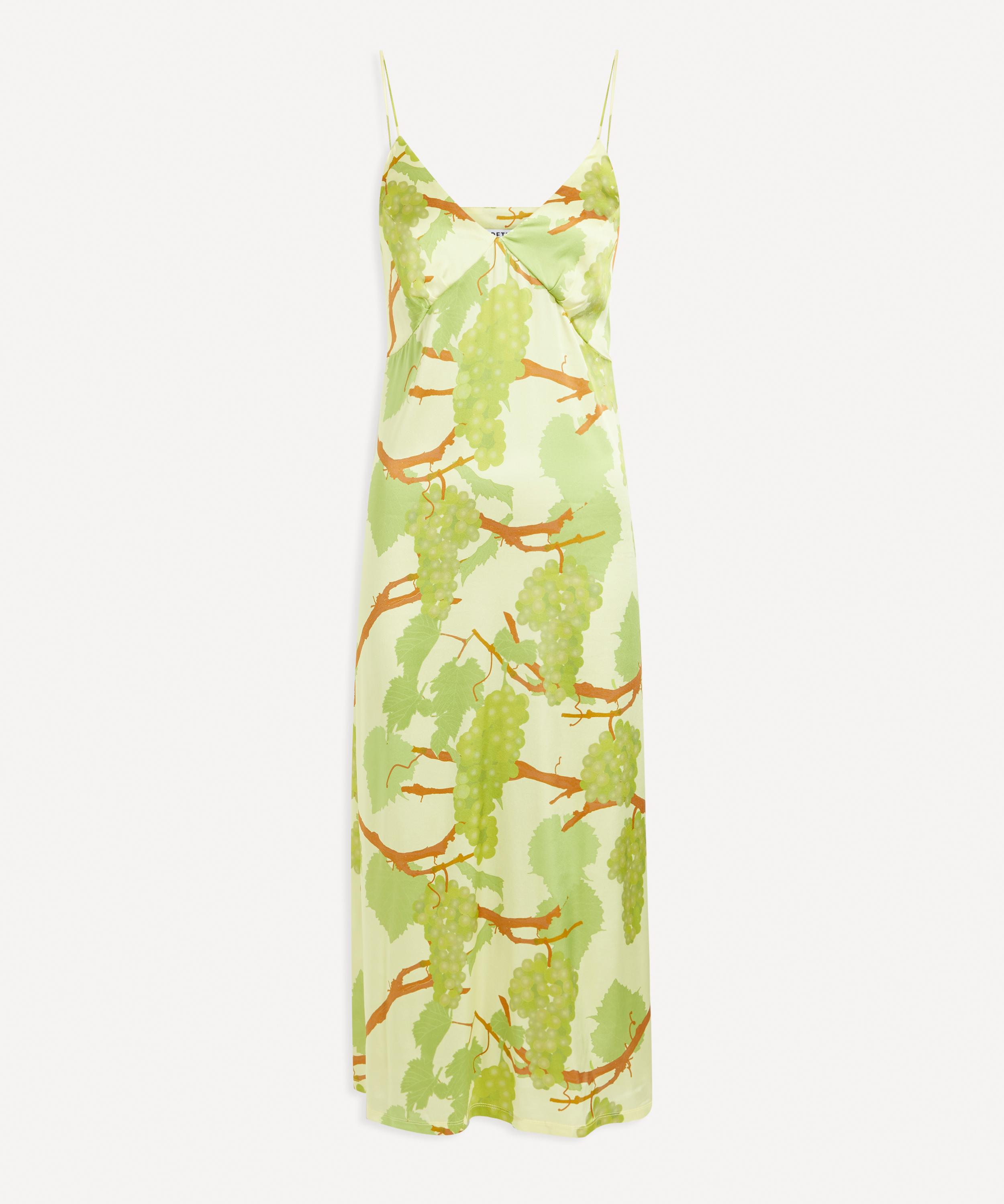 Bernadette Jeanine Floral-print Silk Slip Dress In Green