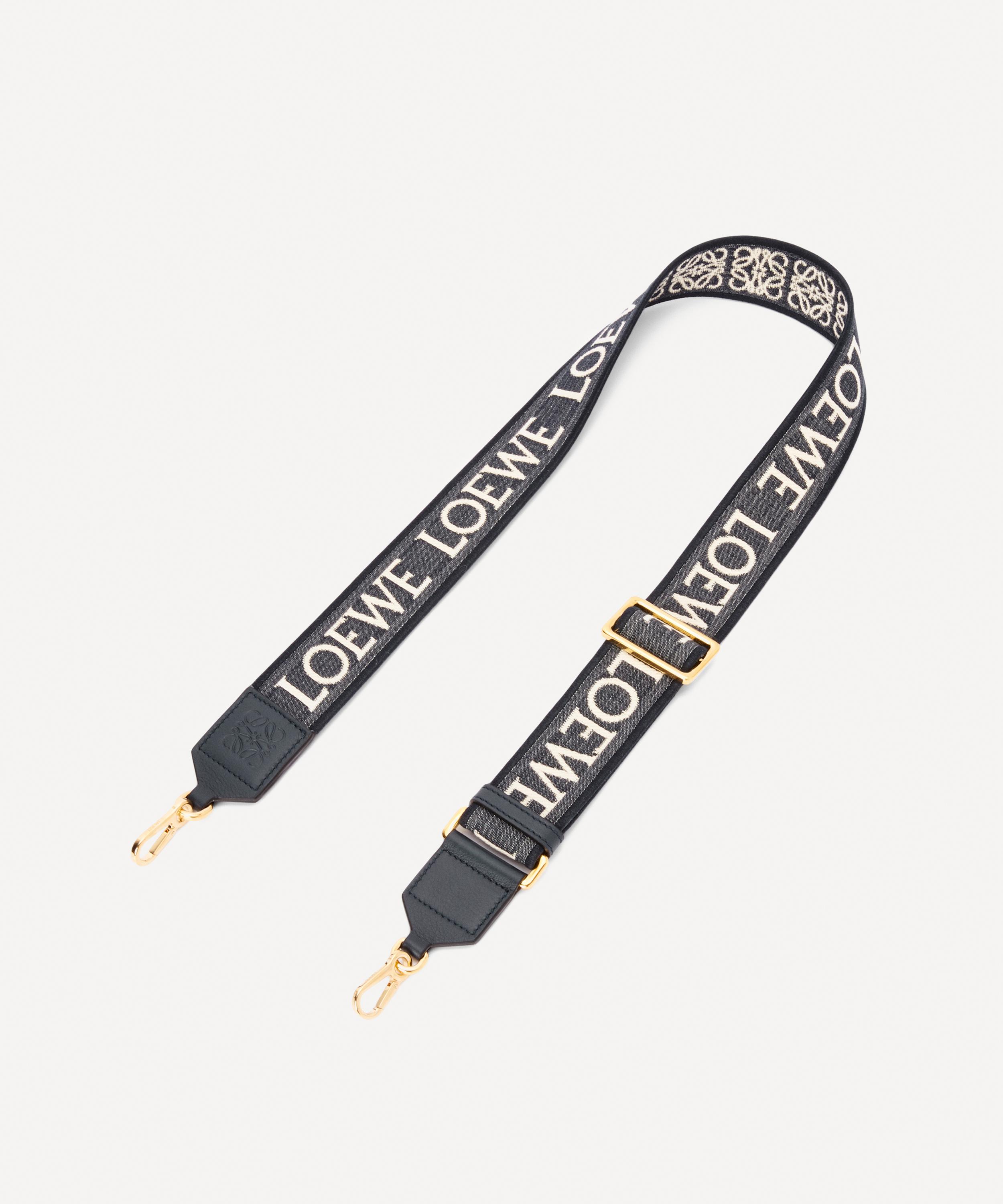 Shop Loewe Women's Anagram Jacquard And Calfskin Strap