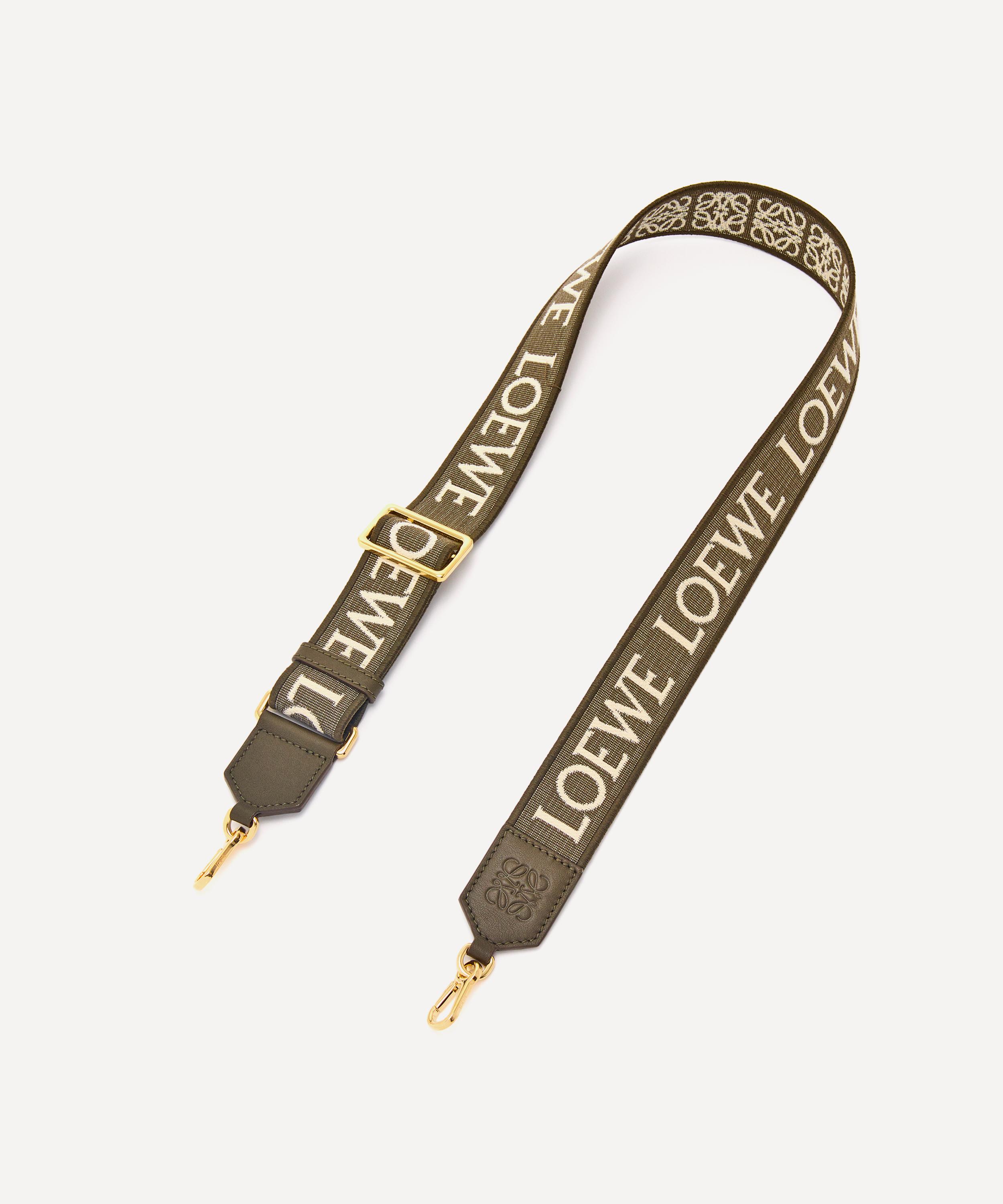 Shop Loewe Women's Anagram Jacquard And Calfskin Strap