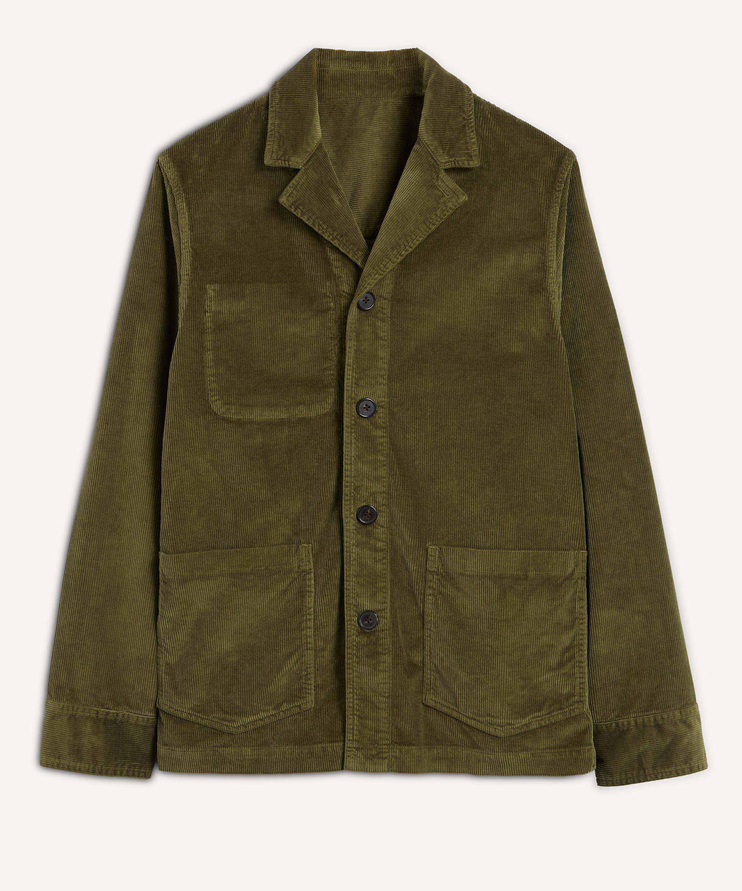Officine Generale Benjamin Unstructured Cotton And Modal-blend Corduroy Blazer In Green Moss