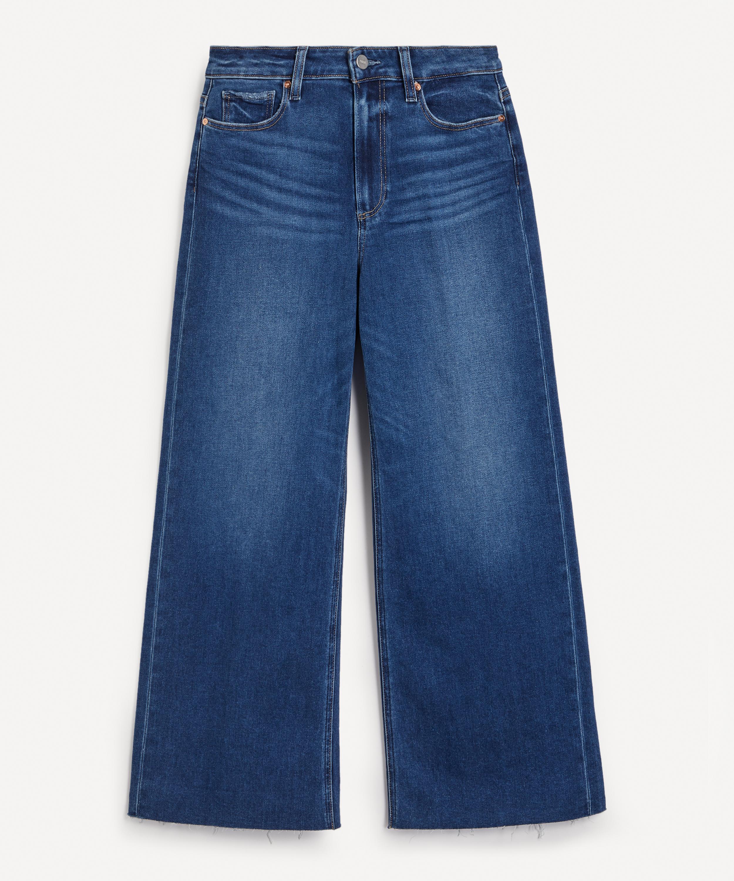 Paige Sasha High Rise Wide Jeans In Stefania Distressed In Roam