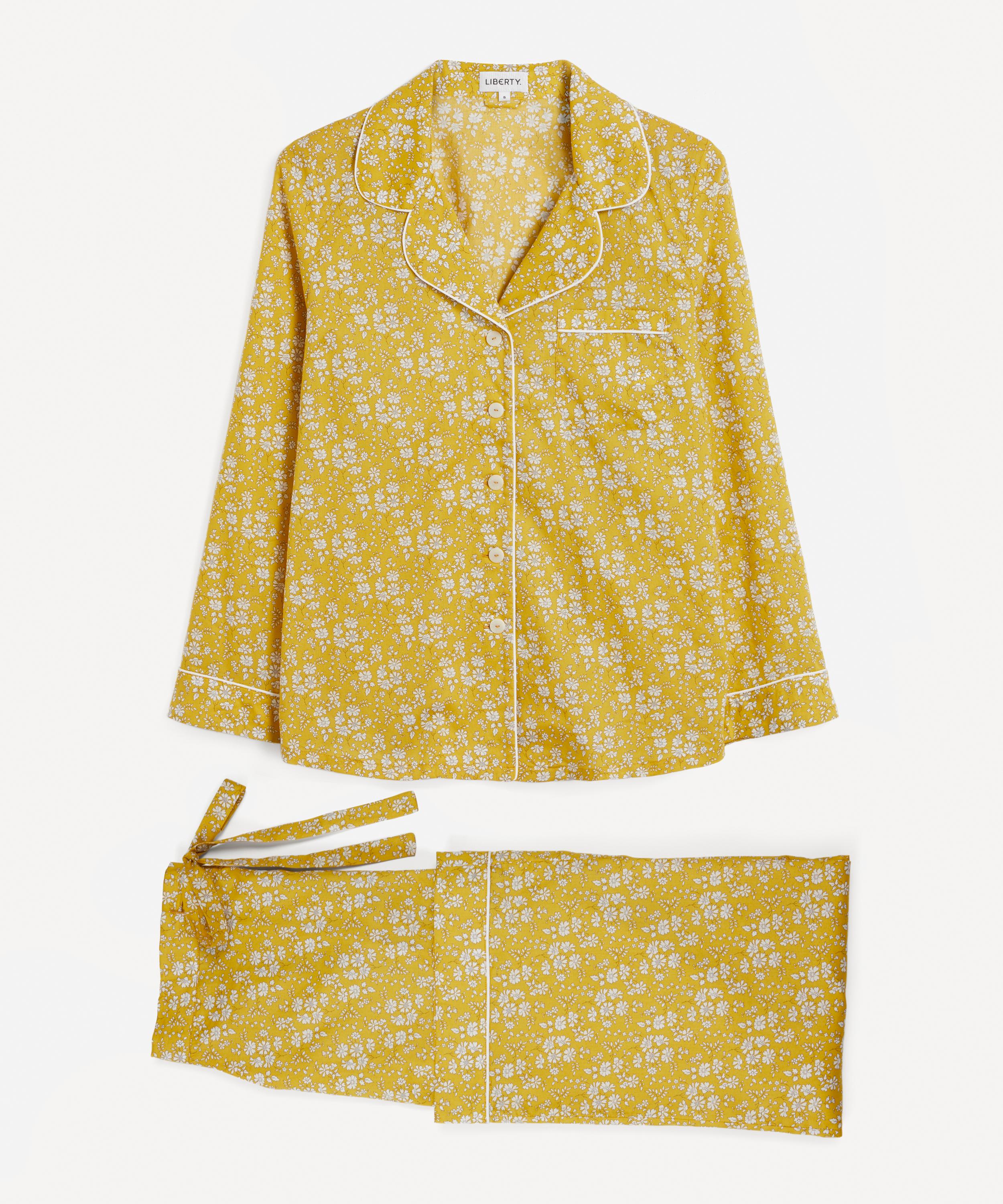 Liberty Capel Organic Tana Lawn Cotton Pyjama Set In Yellow