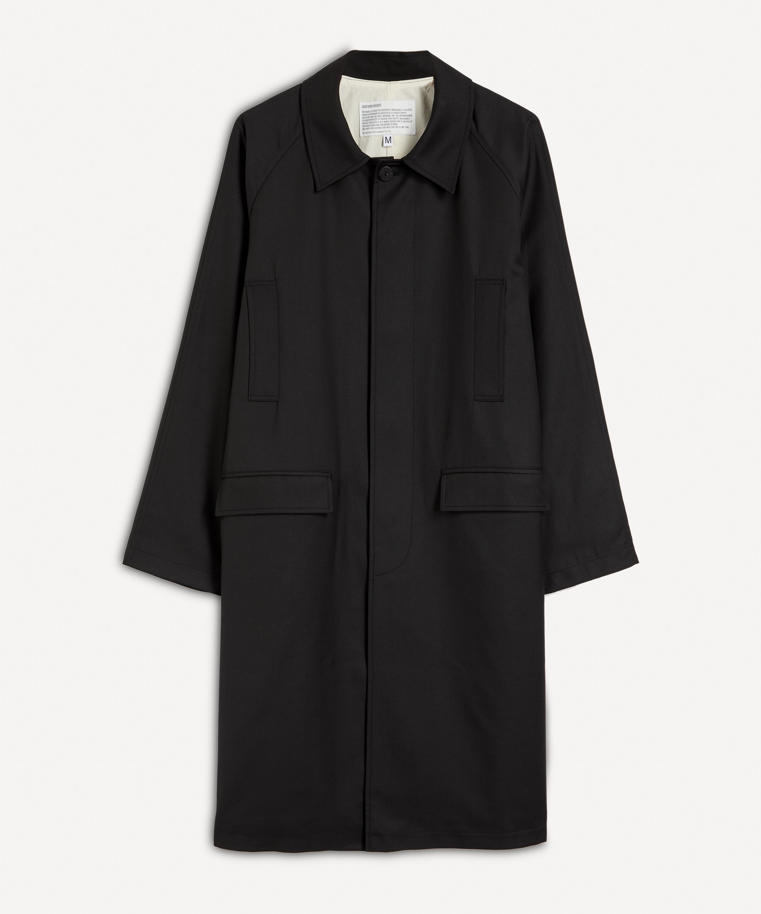 Uniform Bridge Single Balmacaan Coat In Black