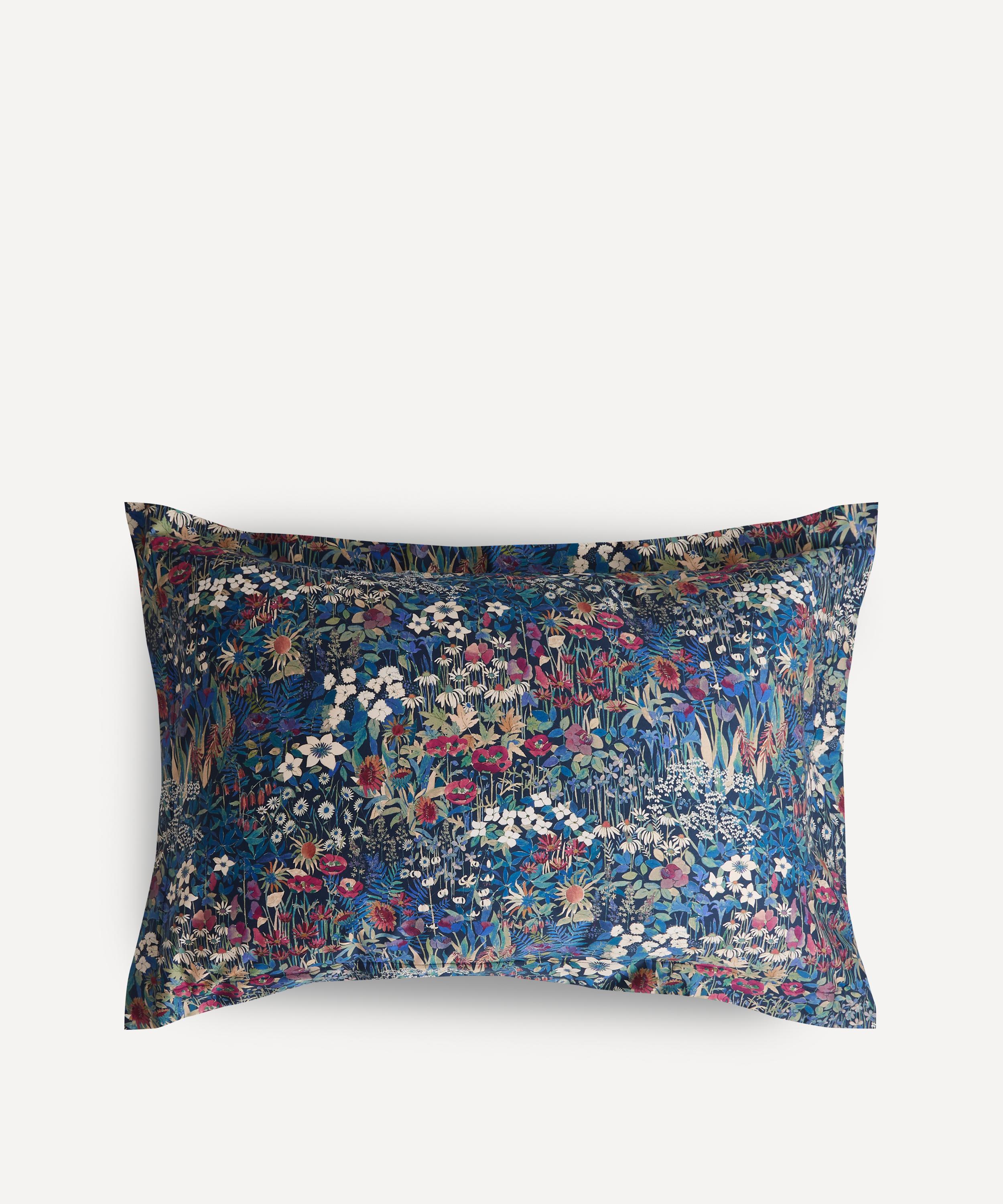 Liberty Faria Flowers Cotton Sateen Standard Pillowcase In Navy