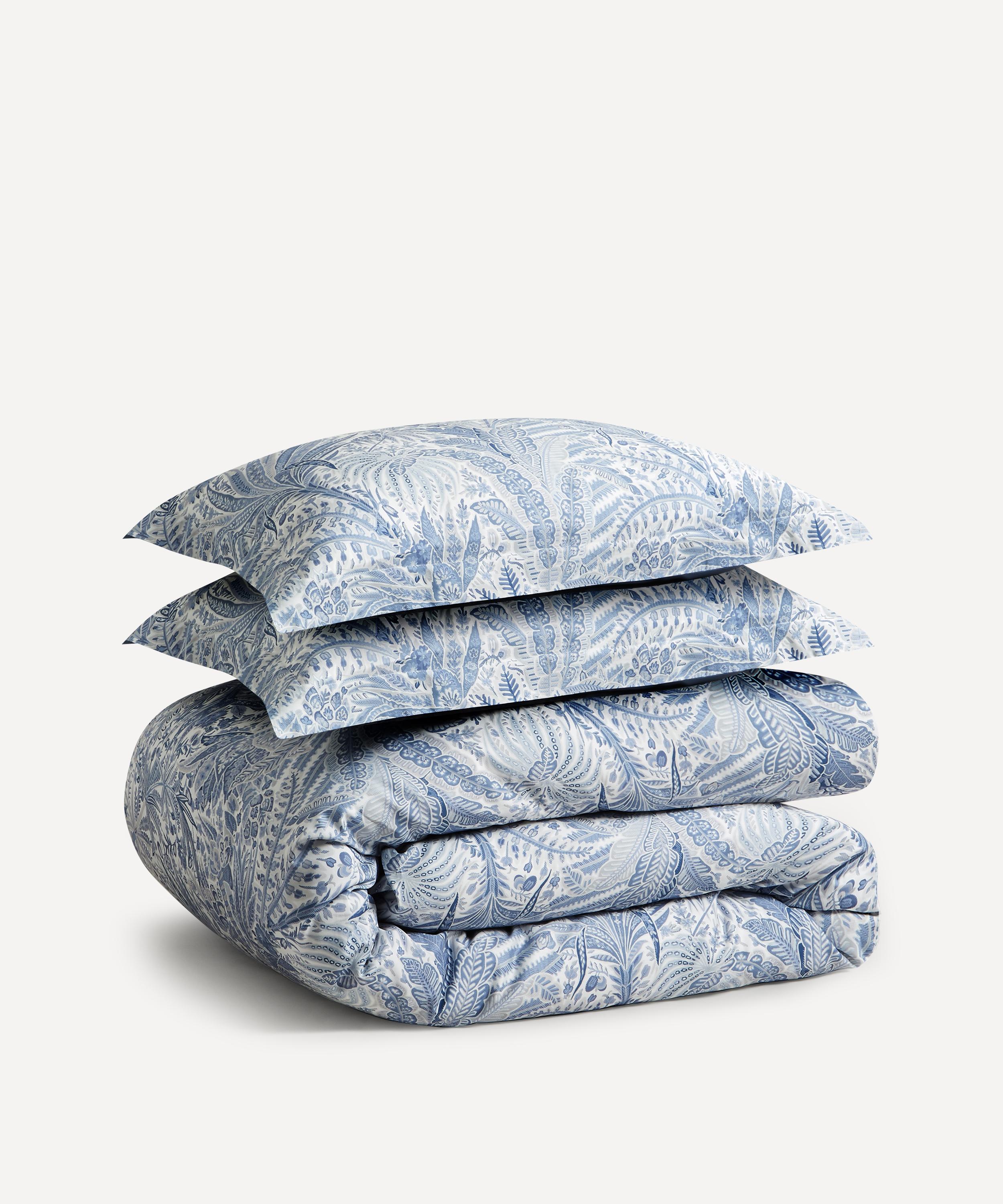 Liberty Persian Voyage Cotton Sateen Super King Duvet Cover Set In Blue