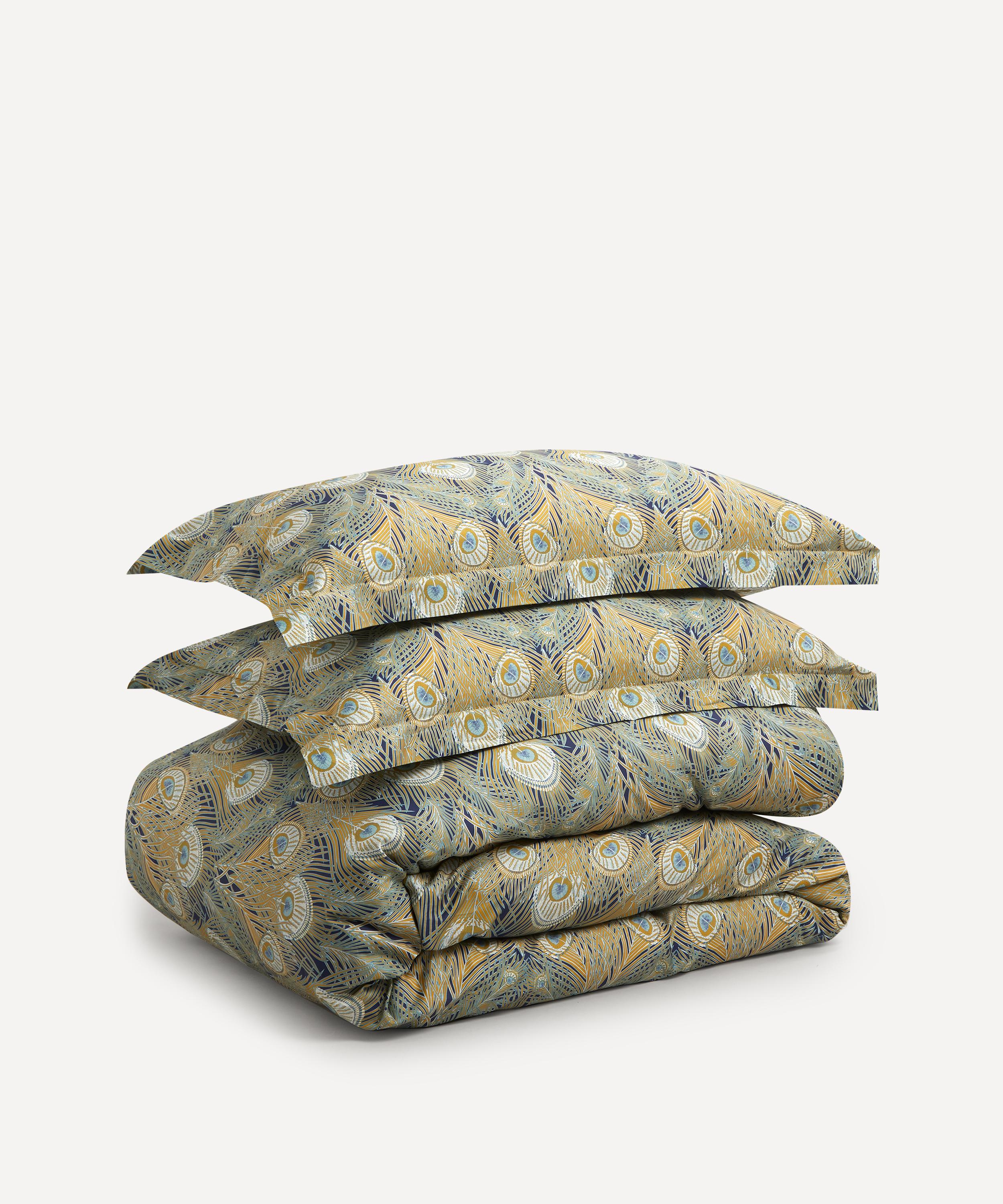 Shop Liberty Hera Cotton Sateen Double Duvet Cover Set In Navy
