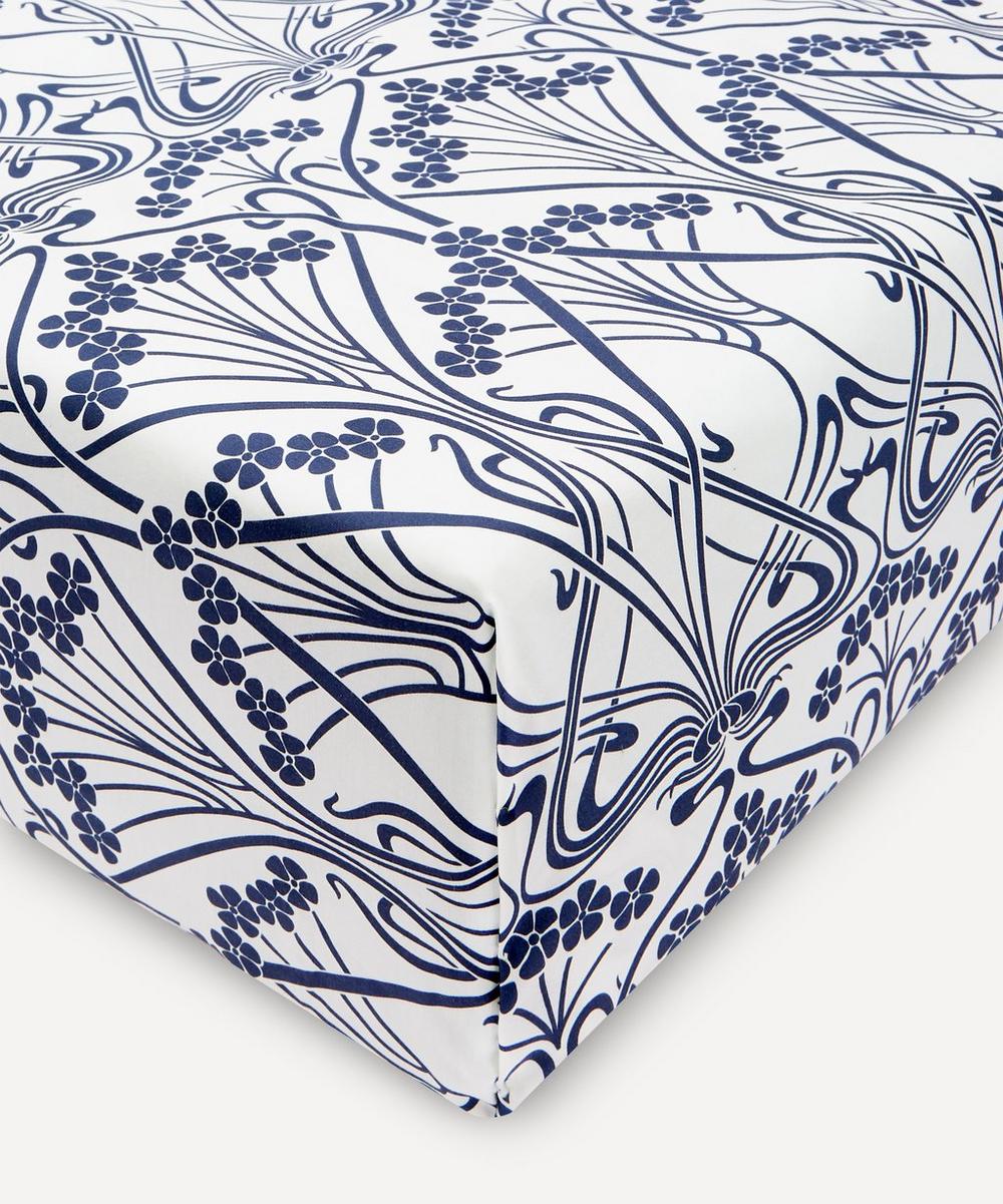 Liberty Ianthe Cotton Sateen Super King Fitted Sheet In Navy