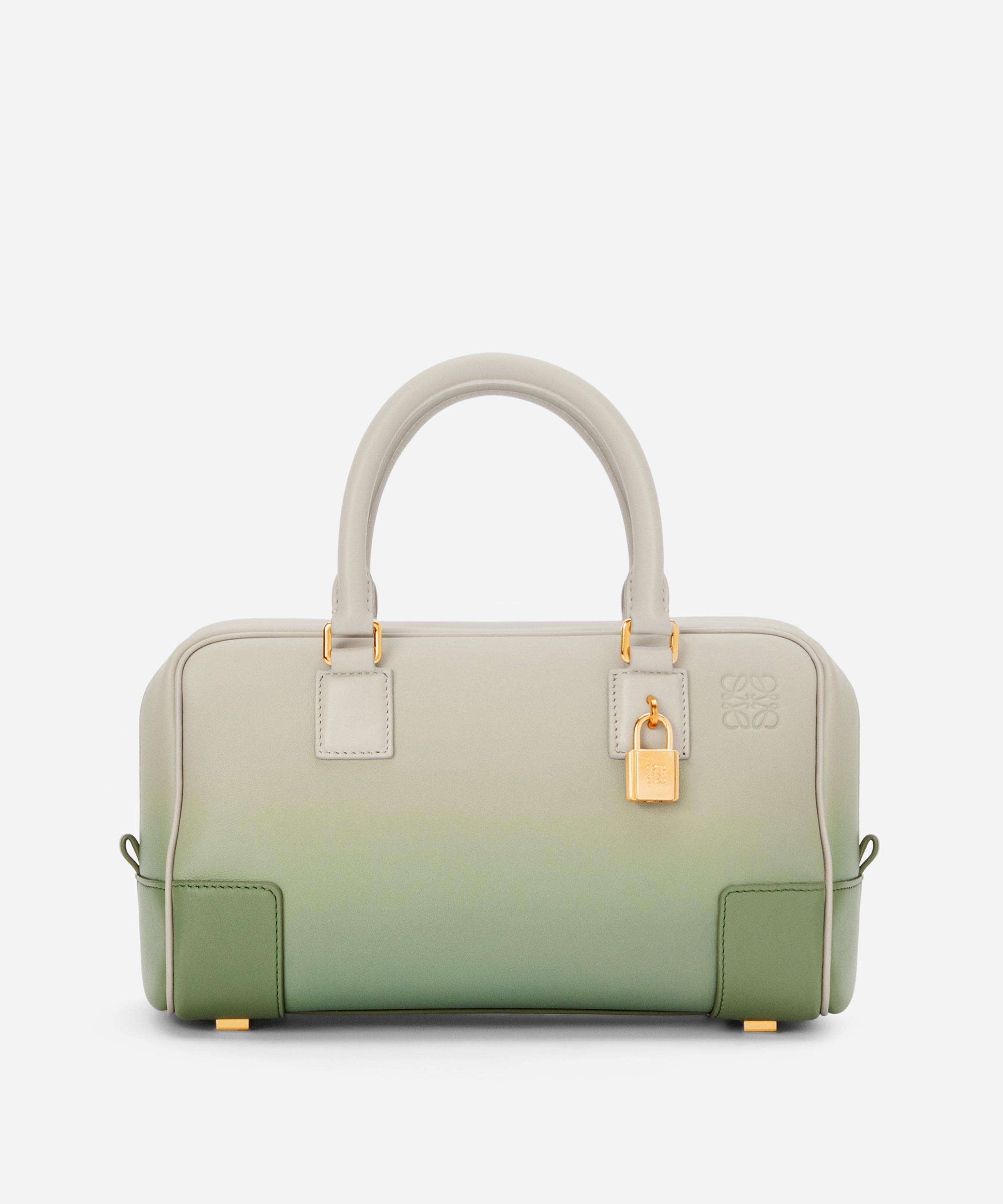 Loewe X Paula's Ibiza Amazona 23 Degrade Leather Cross-body Bag In Rosemary / Light Oat