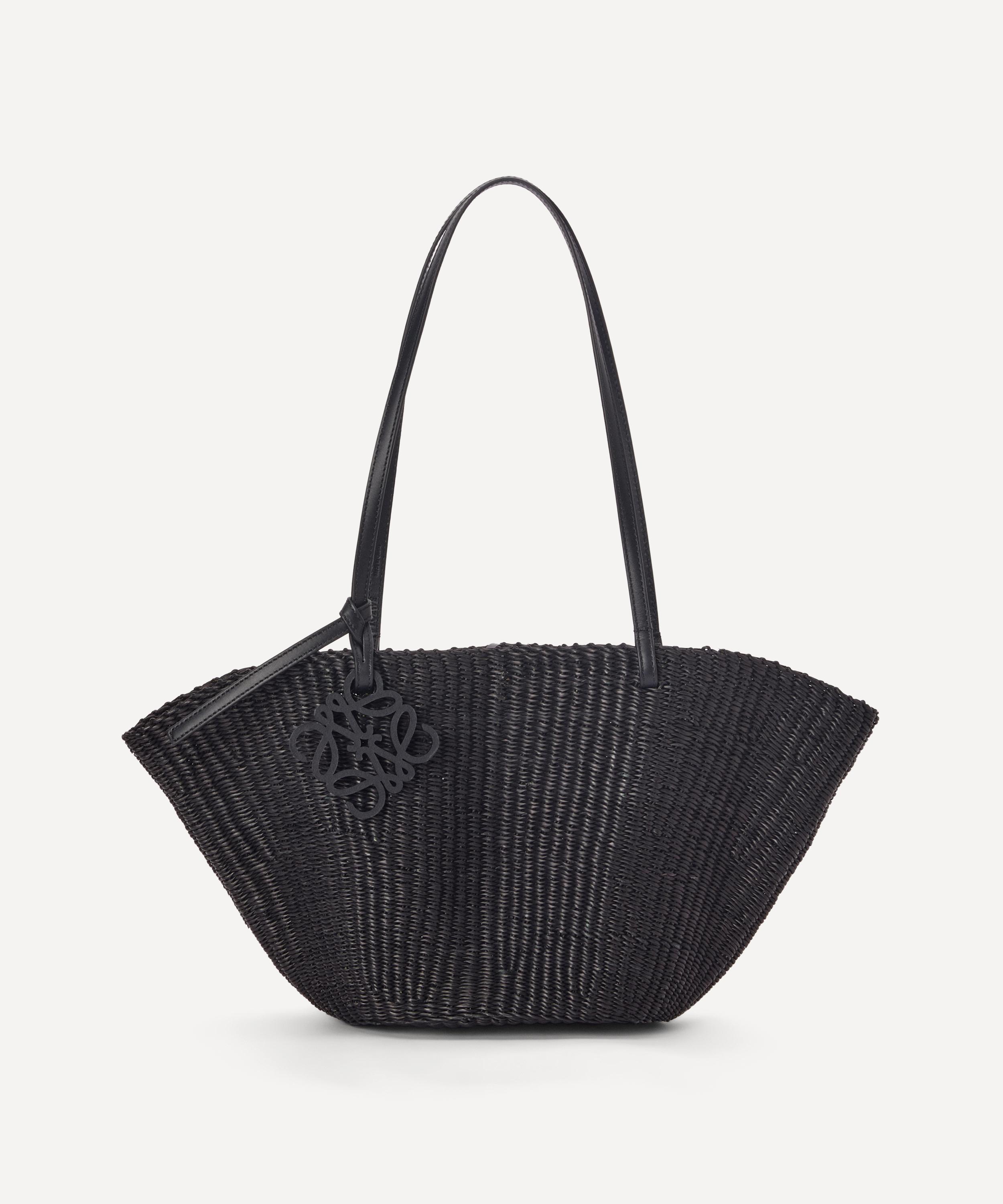 Loewe X Paula's Ibiza Small Shell Basket Bag In Black