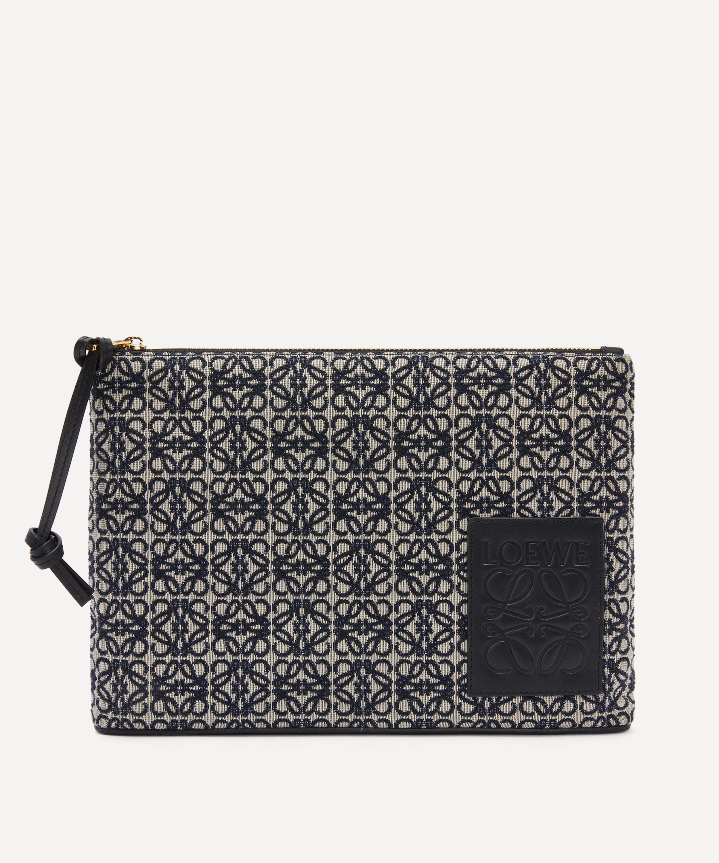 Loewe X Paula's Ibiza Anagram Oblong Jacquard Pouch In Navy / Black ...