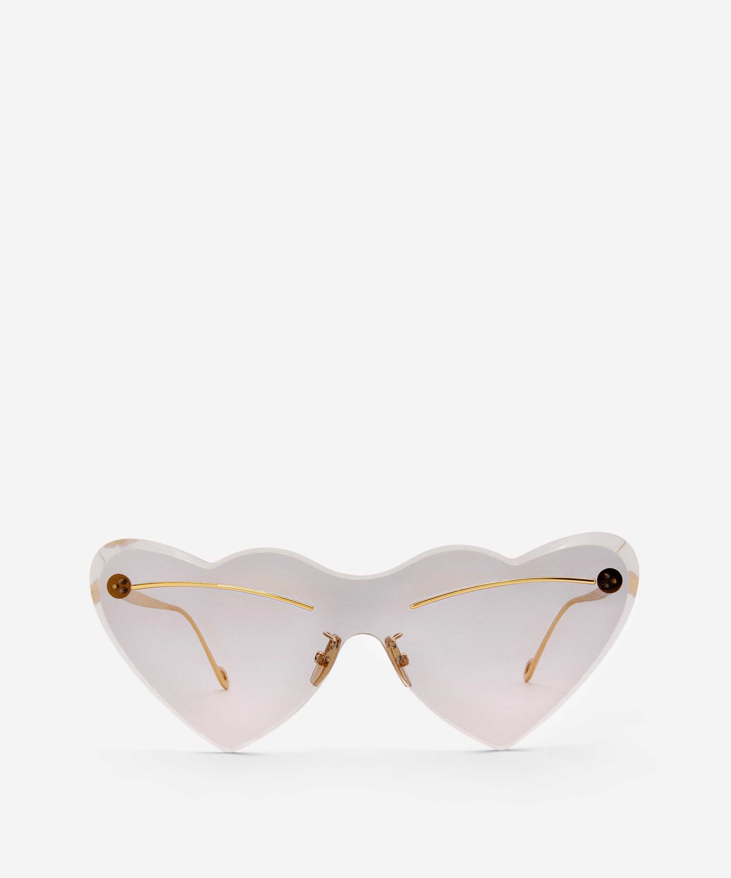 Loewe + Paula's Ibiza Heart-shaped Gold-tone Sunglasses In Smoke