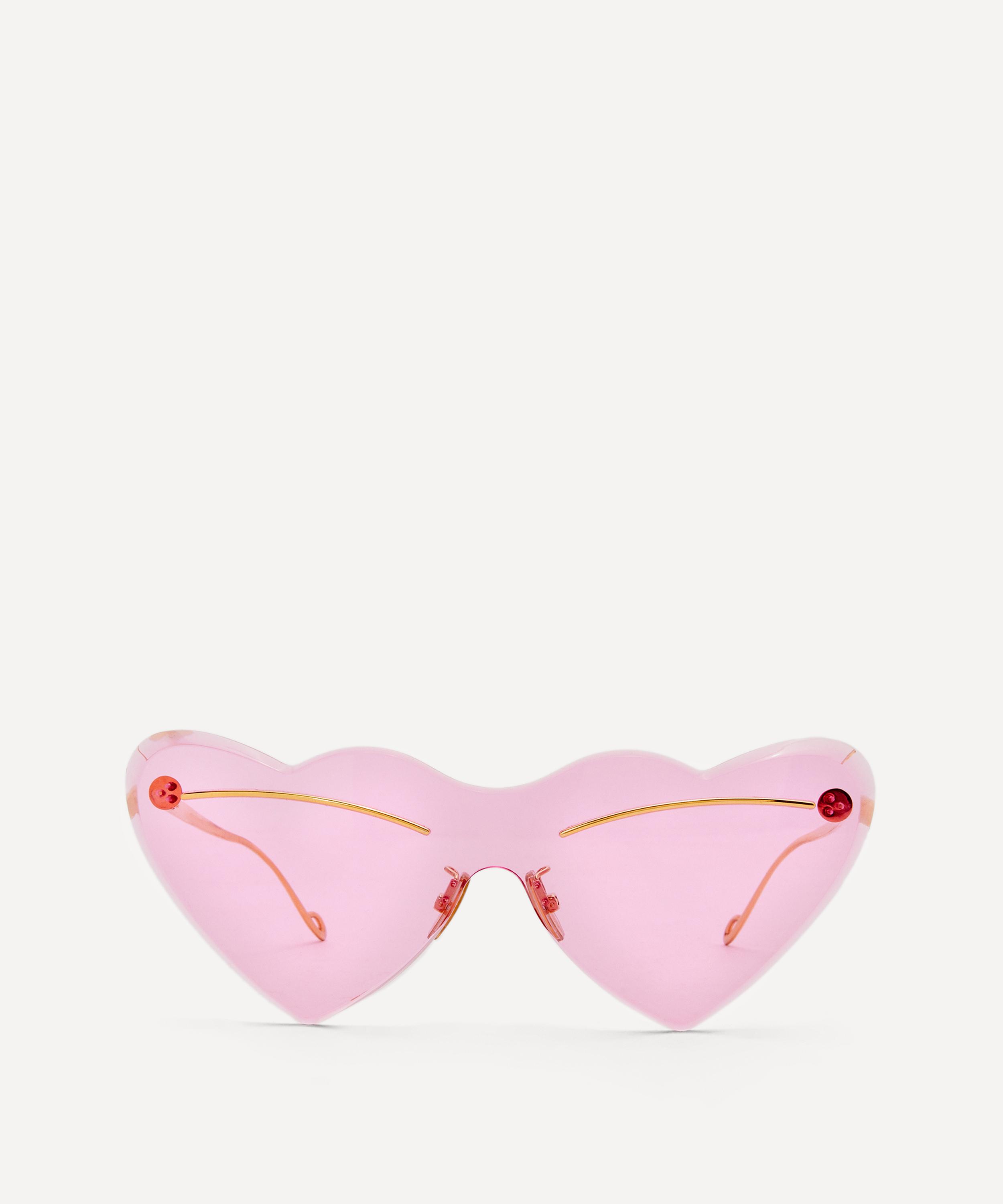 Loewe Figurative Metal Heart-shaped Sunglasses In Pink