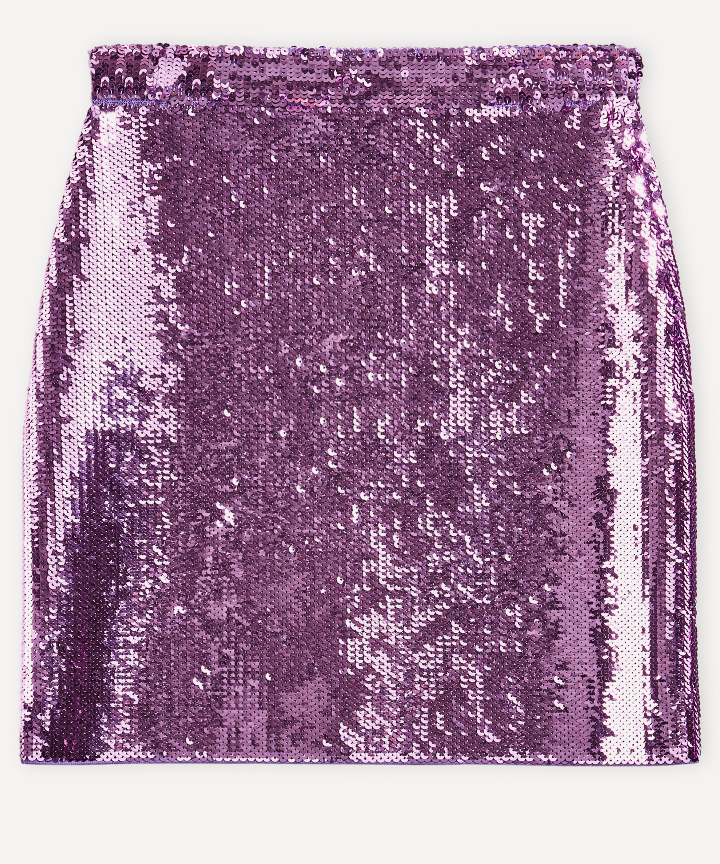 Loewe X Paula's Ibiza Sequin Mini Skirt In Purple
