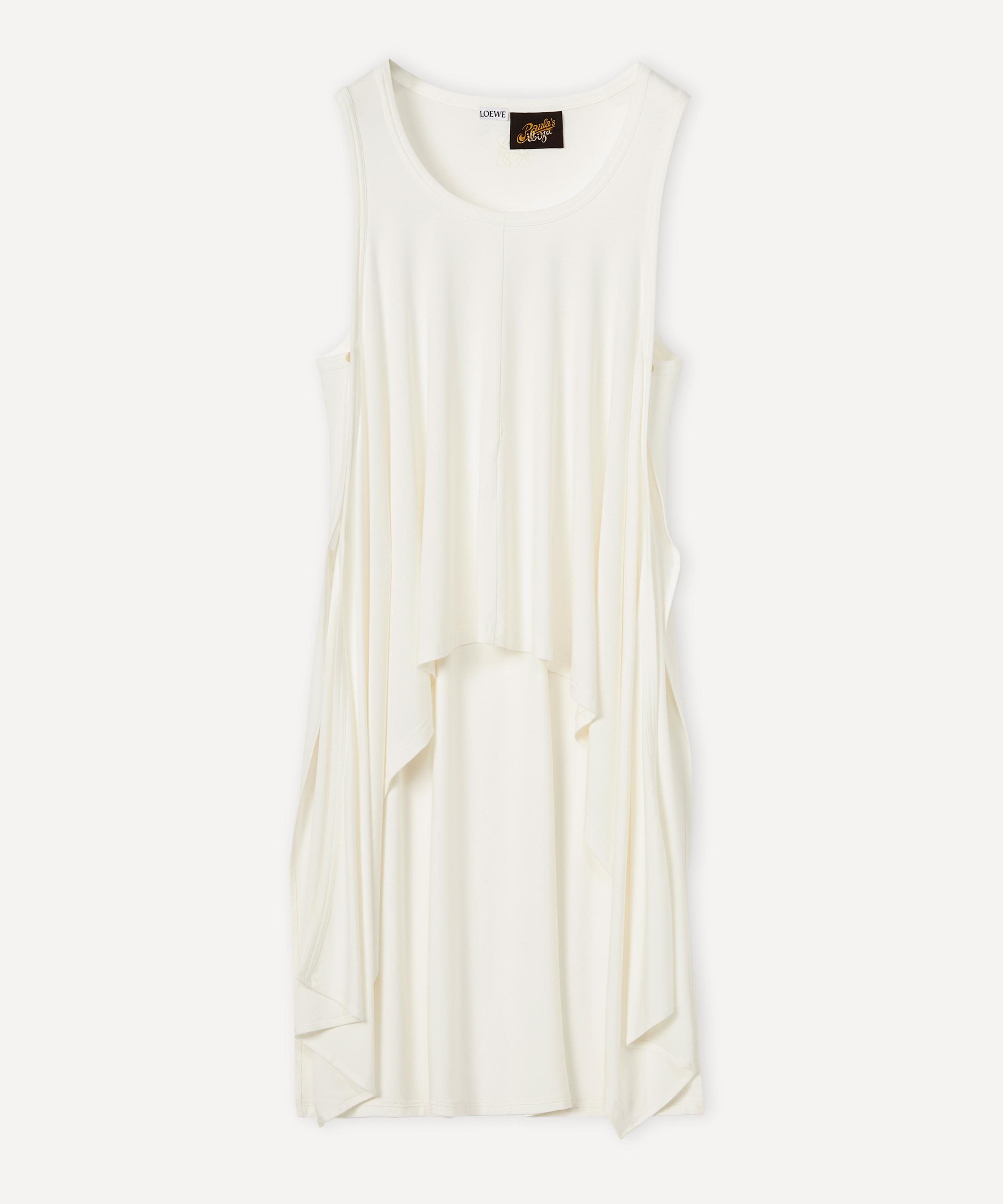 Shop Loewe Women's X Paula's Ibiza Asymmetric Tank Top In White