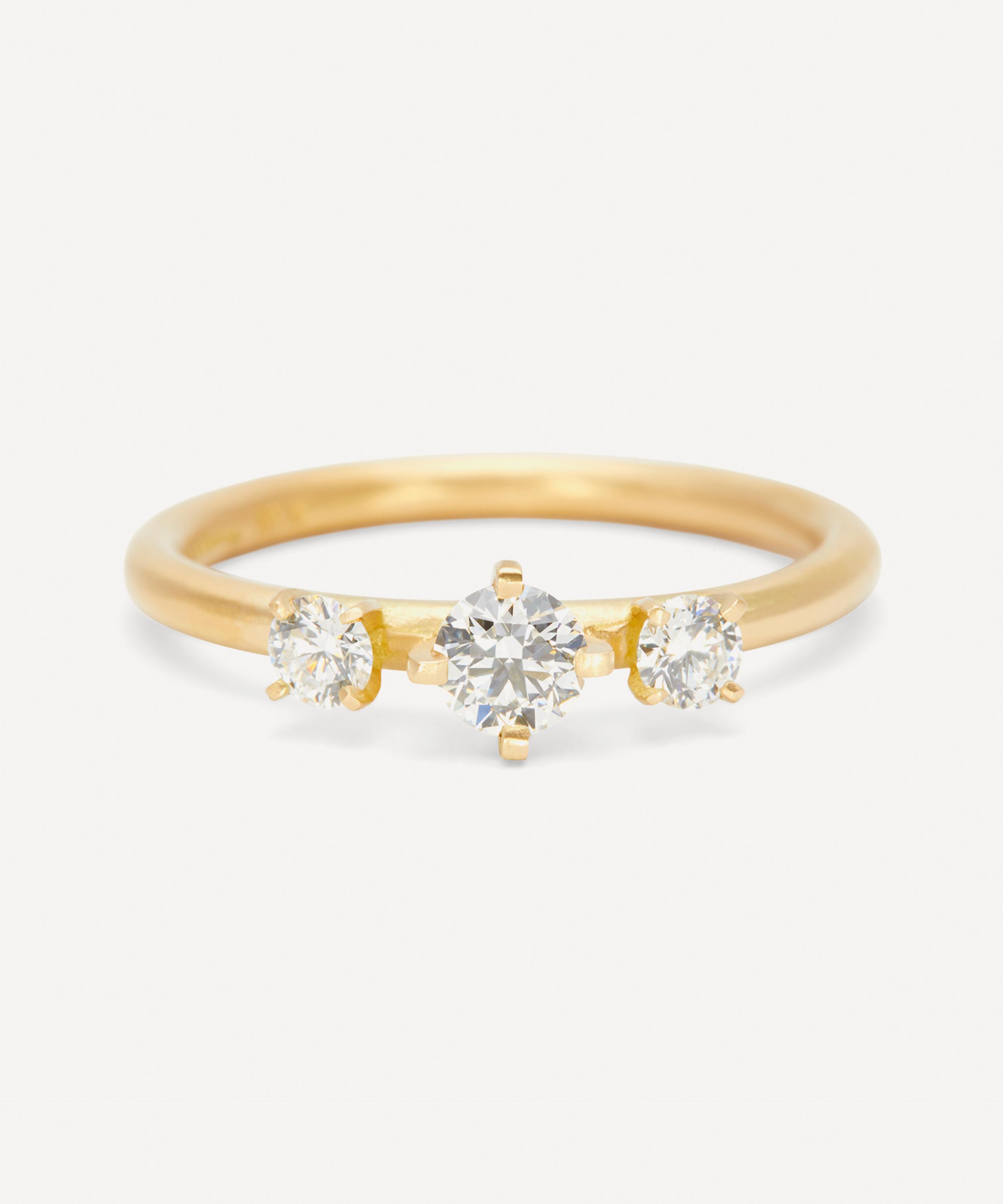 Satomi Kawakita 18ct Gold White Diamond Trinity Band Ring ModeSens