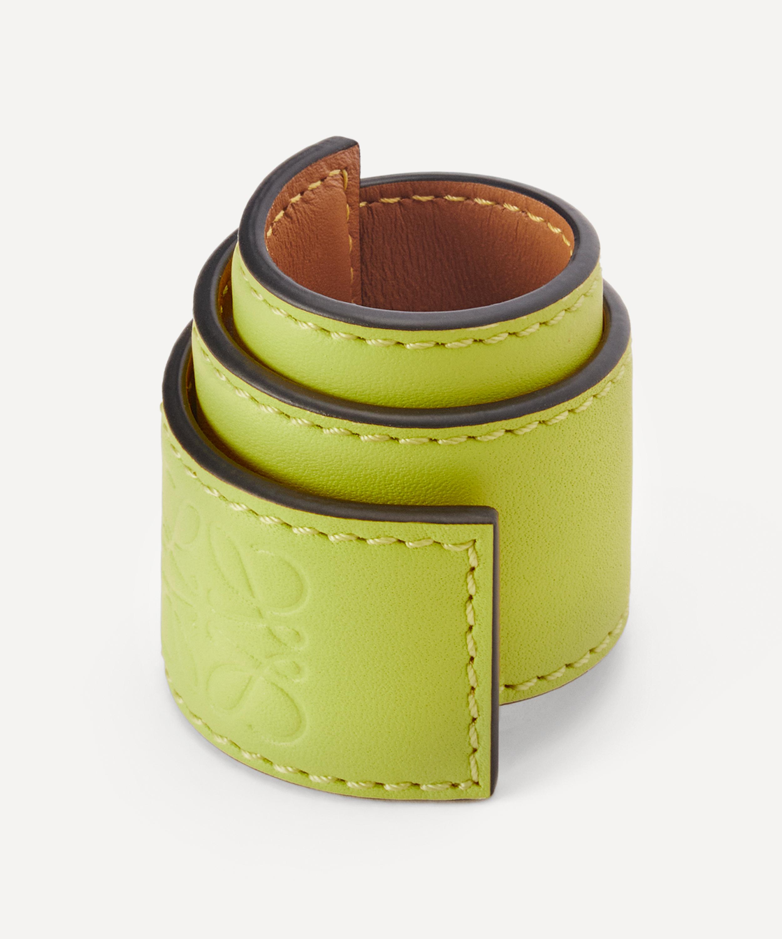 Loewe Embossed Leather Bracelet In Meadow Green